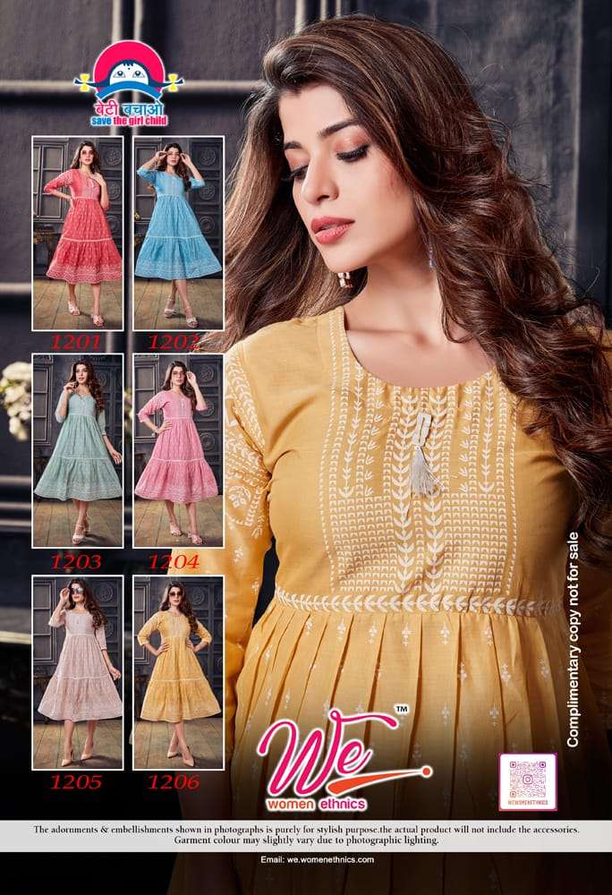 Climax By Women Ethnics 1201 To 1206 Series Beautiful Stylish Fancy Colorful Casual Wear & Ethnic Wear Mal Cotton Kurtis At Wholesale Price