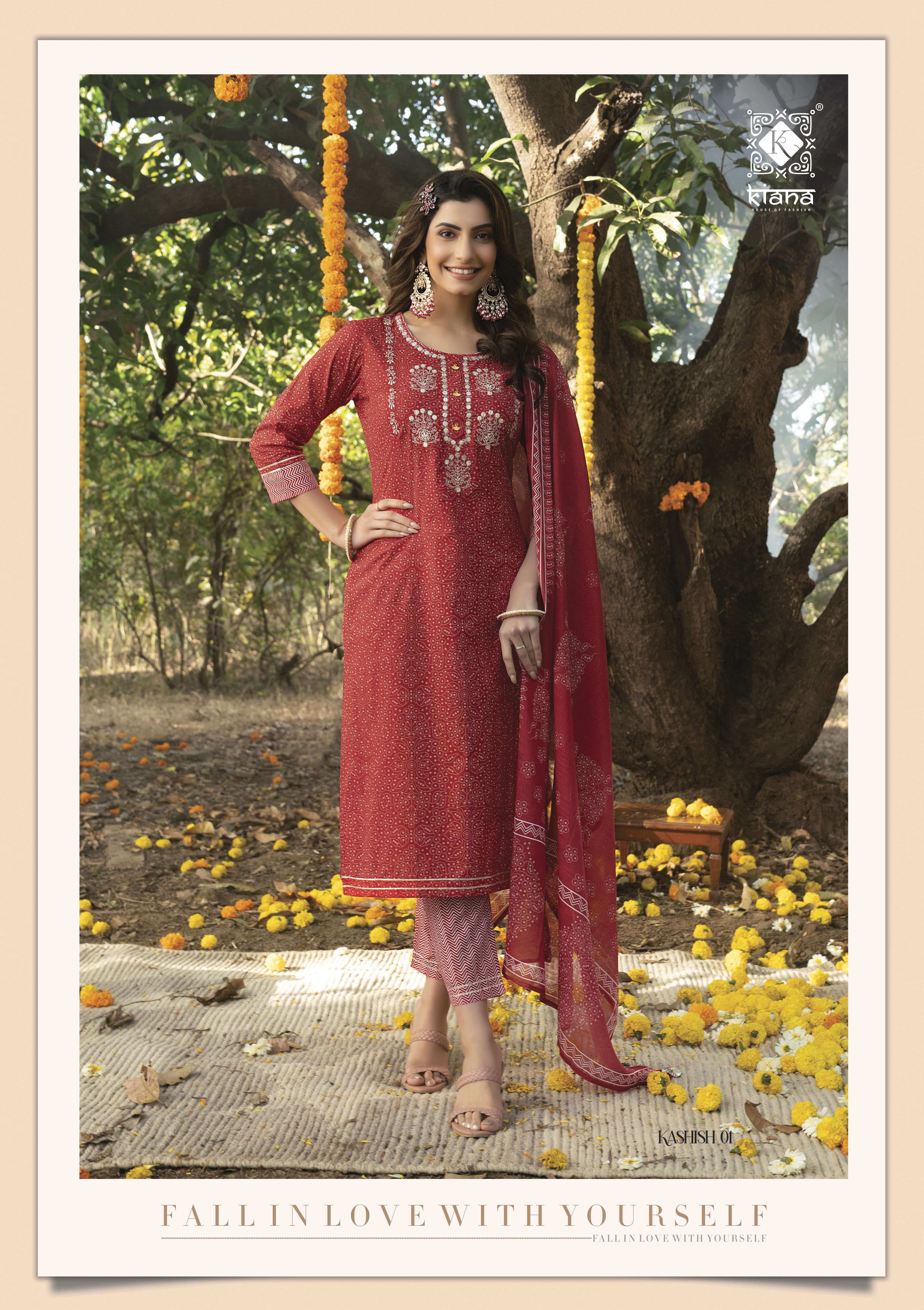 Kashish By Kiana 01 To 08 Series Beautiful Festive Suits Colorful Stylish Fancy Casual Wear & Ethnic Wear Pure Cotton Print With Work Dresses At Wholesale Price