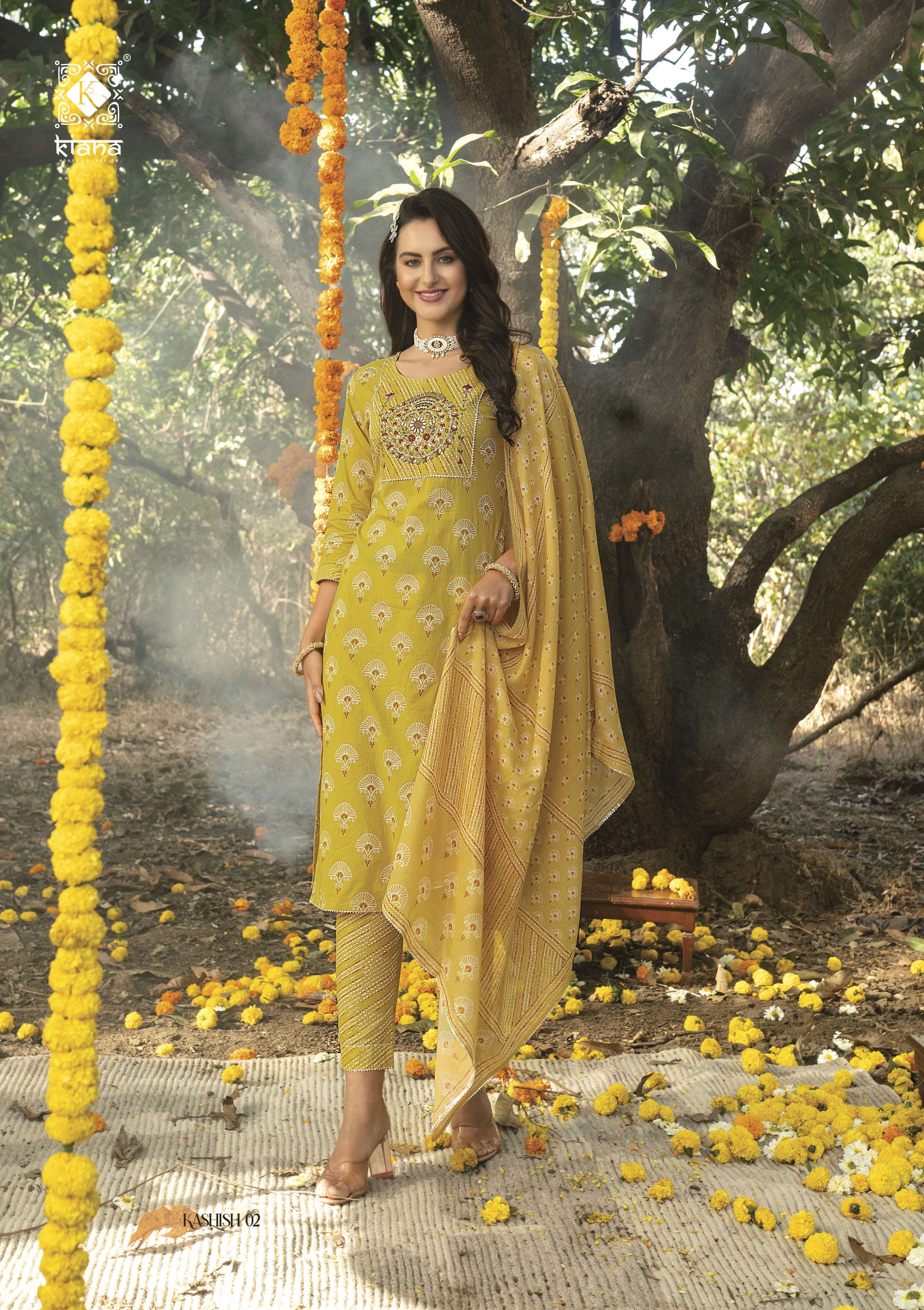 Kashish By Kiana 01 To 08 Series Beautiful Festive Suits Colorful Stylish Fancy Casual Wear & Ethnic Wear Pure Cotton Print With Work Dresses At Wholesale Price