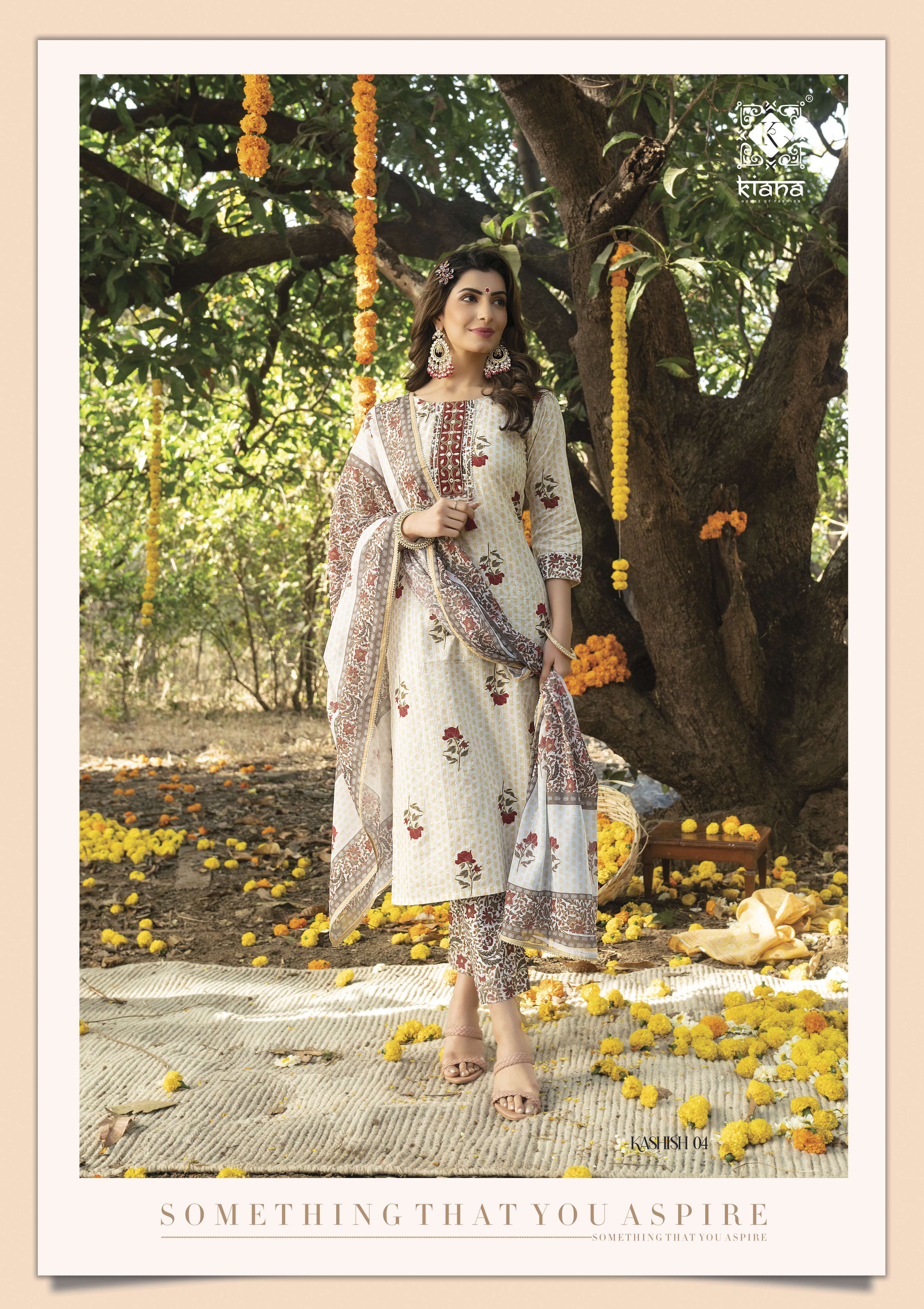 Kashish By Kiana 01 To 08 Series Beautiful Festive Suits Colorful Stylish Fancy Casual Wear & Ethnic Wear Pure Cotton Print With Work Dresses At Wholesale Price