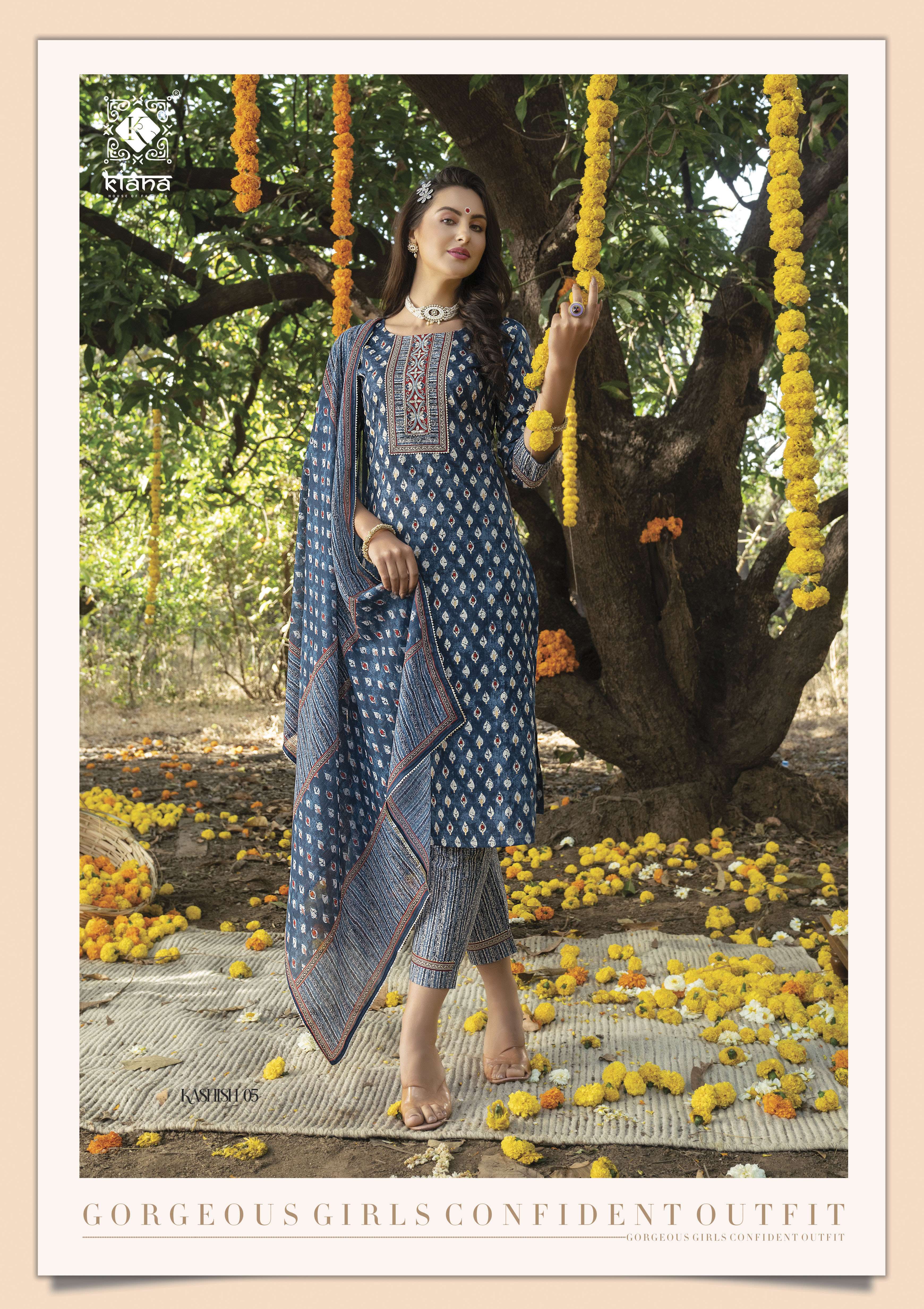 Kashish By Kiana 01 To 08 Series Beautiful Festive Suits Colorful Stylish Fancy Casual Wear & Ethnic Wear Pure Cotton Print With Work Dresses At Wholesale Price