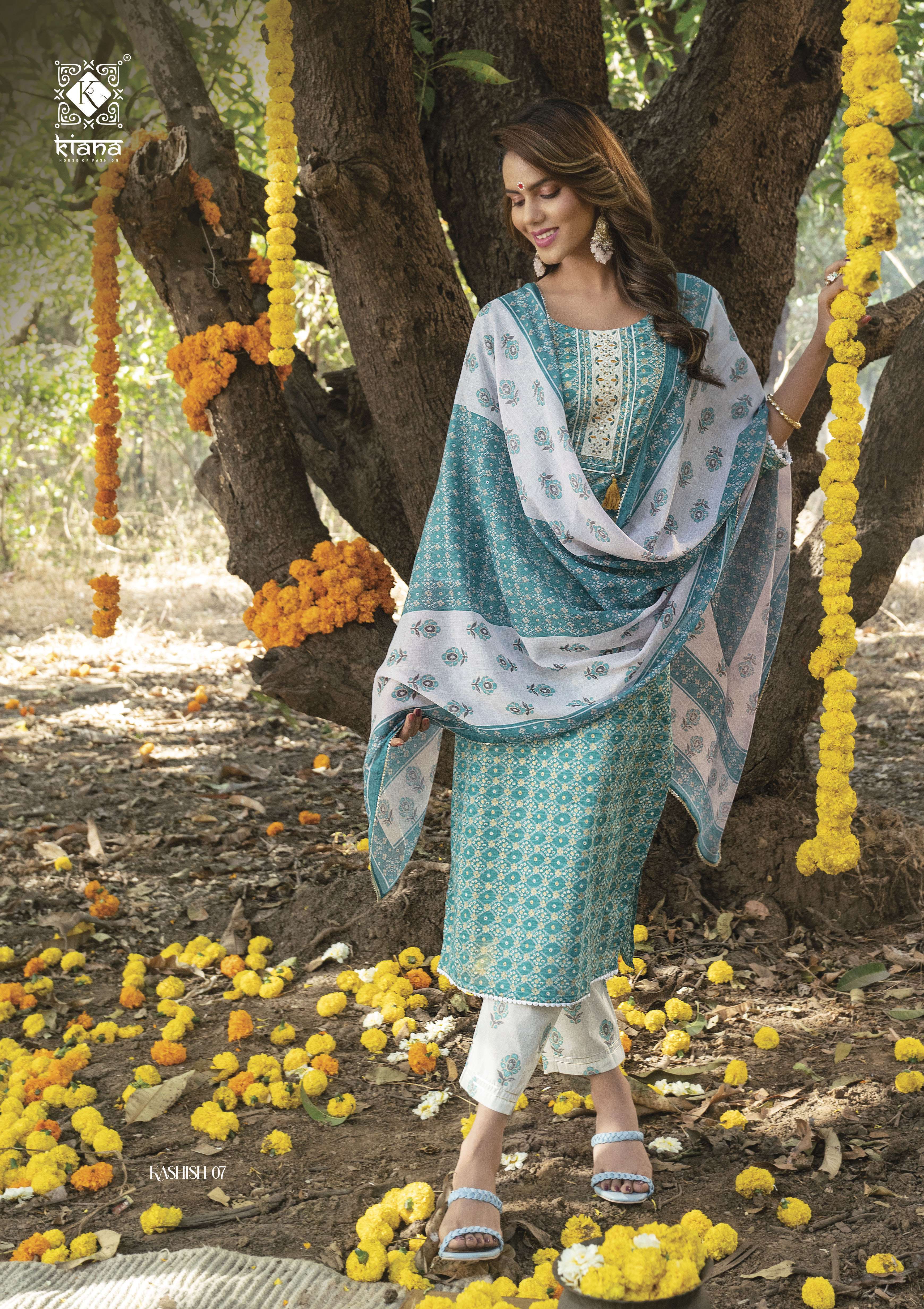 Kashish By Kiana 01 To 08 Series Beautiful Festive Suits Colorful Stylish Fancy Casual Wear & Ethnic Wear Pure Cotton Print With Work Dresses At Wholesale Price