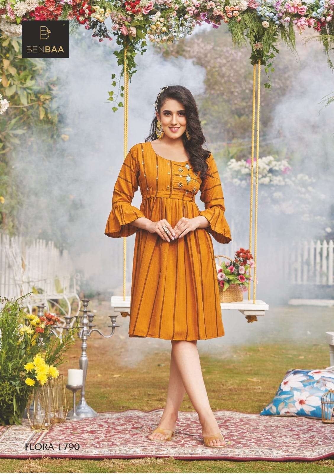 Flora By Benbaa 1788 To 1794 Series Beautiful Stylish Fancy Colorful Casual Wear & Ethnic Wear Nylon Viscose Tops At Wholesale Price