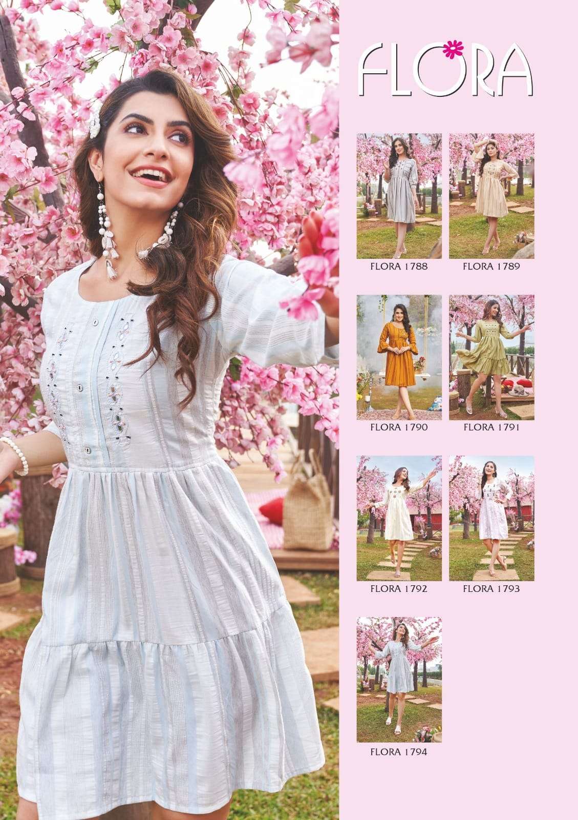 Flora By Benbaa 1788 To 1794 Series Beautiful Stylish Fancy Colorful Casual Wear & Ethnic Wear Nylon Viscose Tops At Wholesale Price