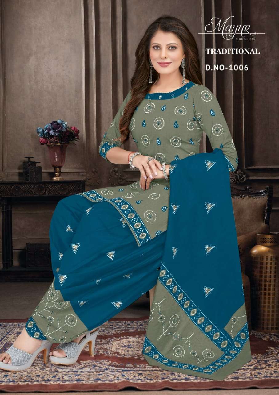 Traditional Vol-1 By Mayur Creation 1001 To 1010 Series Beautiful Suits Colorful Stylish Fancy Casual Wear & Ethnic Wear Fancy Dresses At Wholesale Price