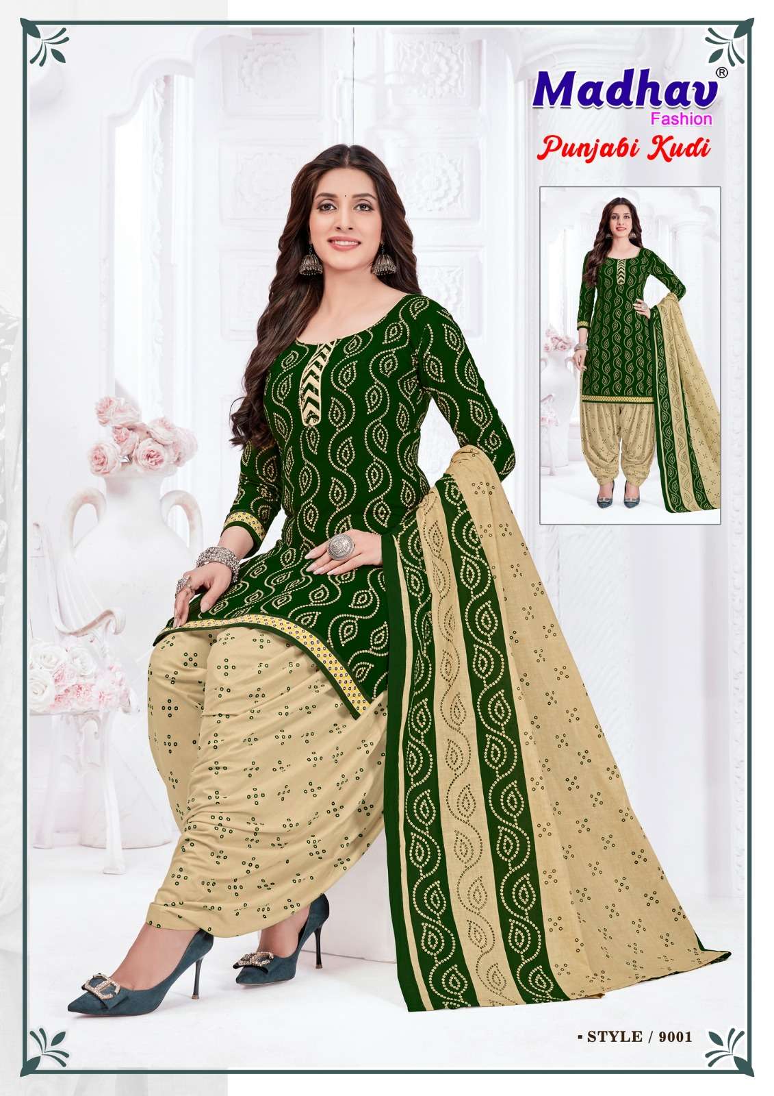 Punjabi Kudi Vol-9 By Madhav Fashion 9001 To 9010 Series Beautiful Stylish Suits Fancy Colorful Casual Wear & Ethnic Wear & Ready To Wear Pure Cotton Dresses At Wholesale Price