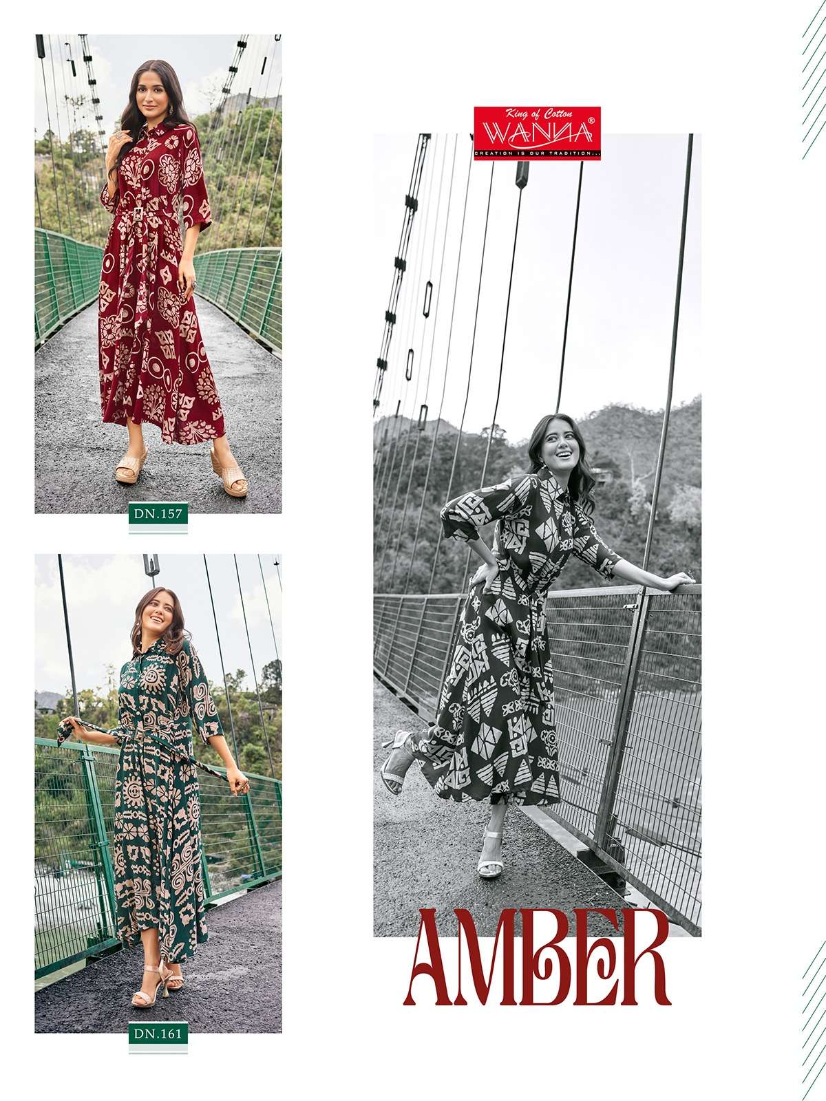 Amber By Wanna 154 To 161 Series Designer Stylish Fancy Colorful Beautiful Party Wear & Ethnic Wear Collection Heavy Rayon Print Kurtis At Wholesale Price