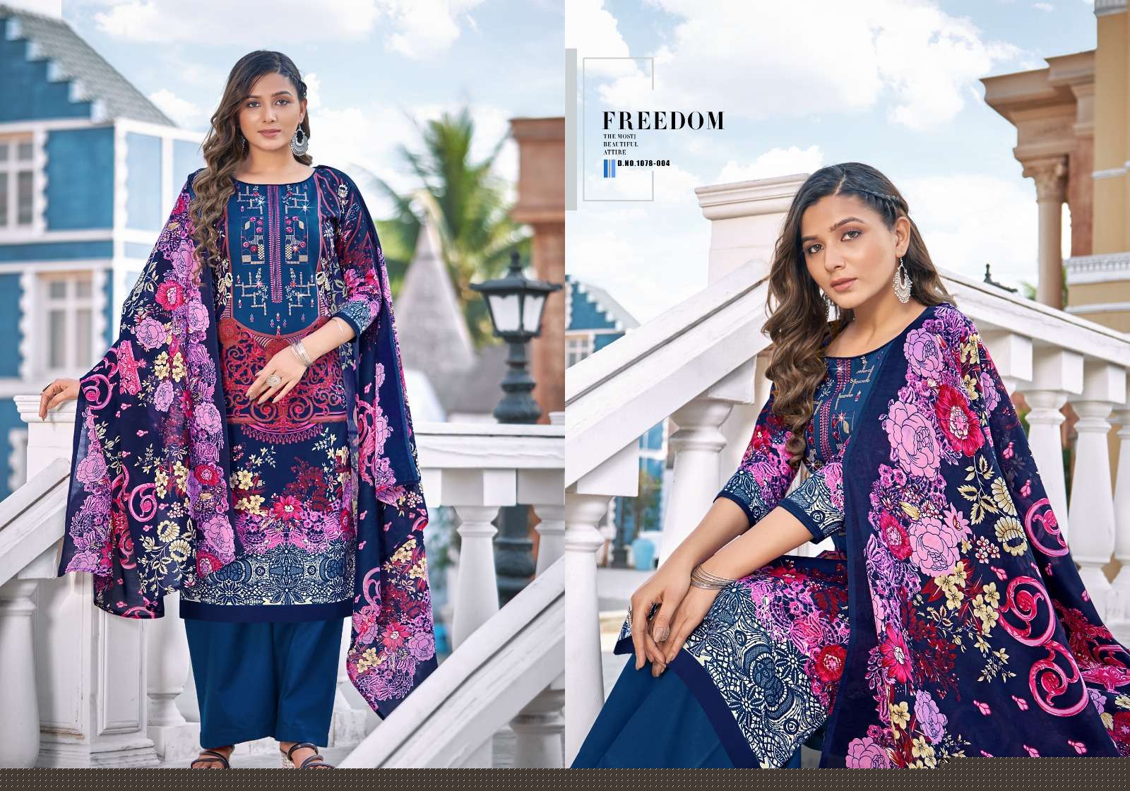 Mareena Vol-14 By Romani 1078-001 To 1078-010 Series Beautiful Stylish Festive Suits Fancy Colorful Casual Wear & Ethnic Wear & Ready To Wear Pure Soft Cotton With Embroidery Dresses At Wholesale Price