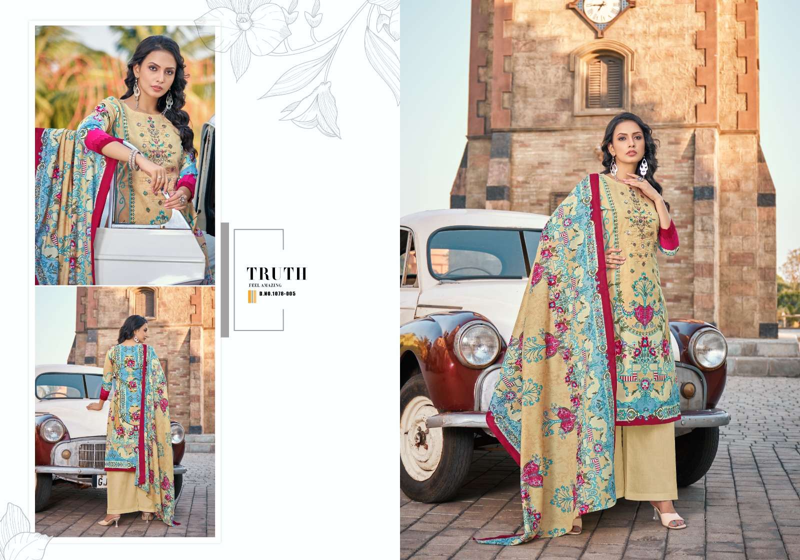 Mareena Vol-14 By Romani 1078-001 To 1078-010 Series Beautiful Stylish Festive Suits Fancy Colorful Casual Wear & Ethnic Wear & Ready To Wear Pure Soft Cotton With Embroidery Dresses At Wholesale Price