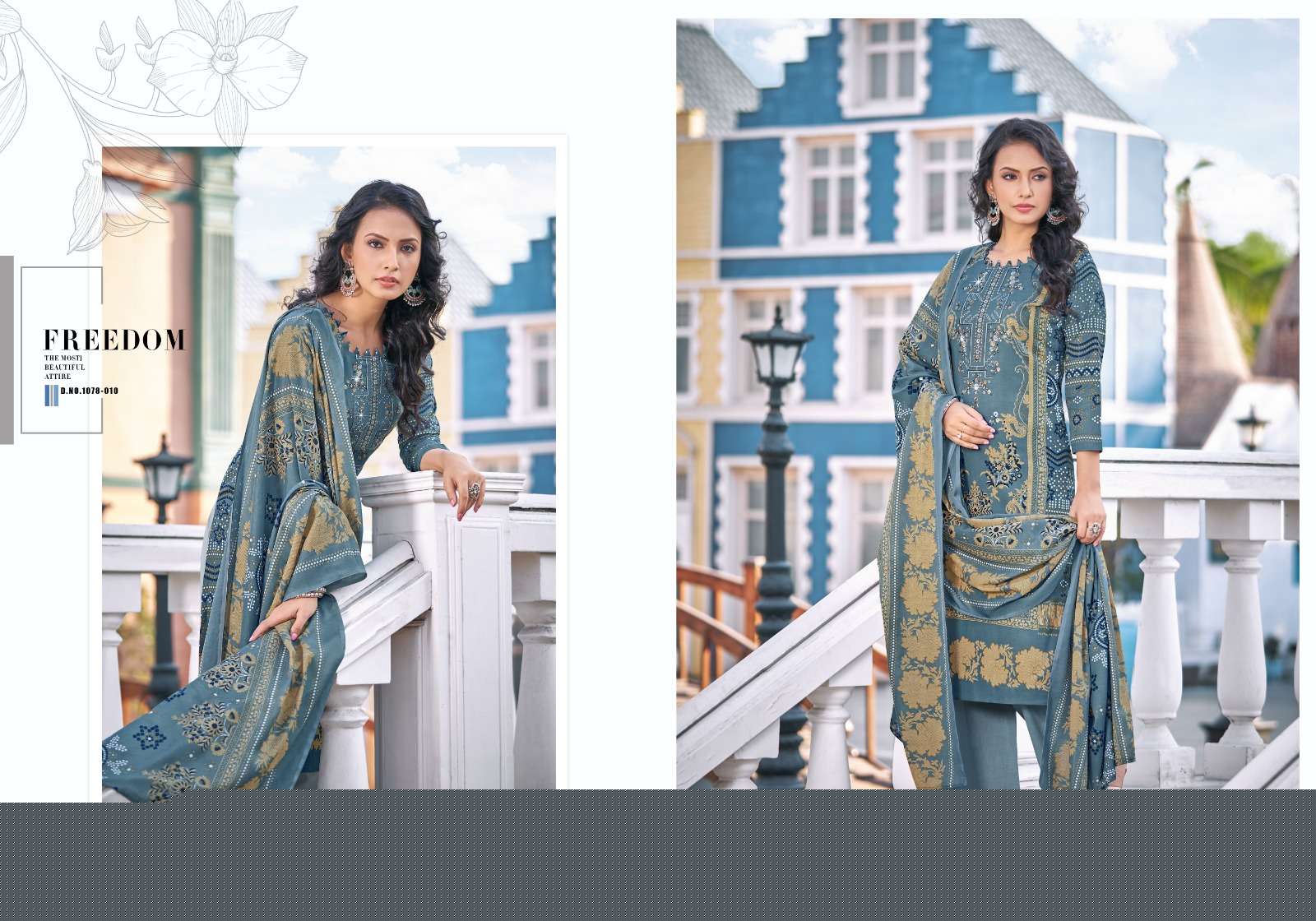Mareena Vol-14 By Romani 1078-001 To 1078-010 Series Beautiful Stylish Festive Suits Fancy Colorful Casual Wear & Ethnic Wear & Ready To Wear Pure Soft Cotton With Embroidery Dresses At Wholesale Price
