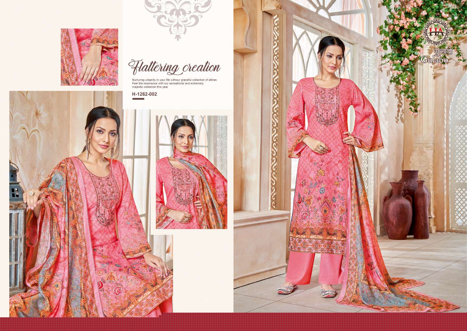 Gulabo By Harshit Fashion Hub 1262-001 To 1262-008 Series Beautiful Stylish Festive Suits Fancy Colorful Casual Wear & Ethnic Wear & Ready To Wear Pure Soft Cotton With Embroidery Dresses At Wholesale Price