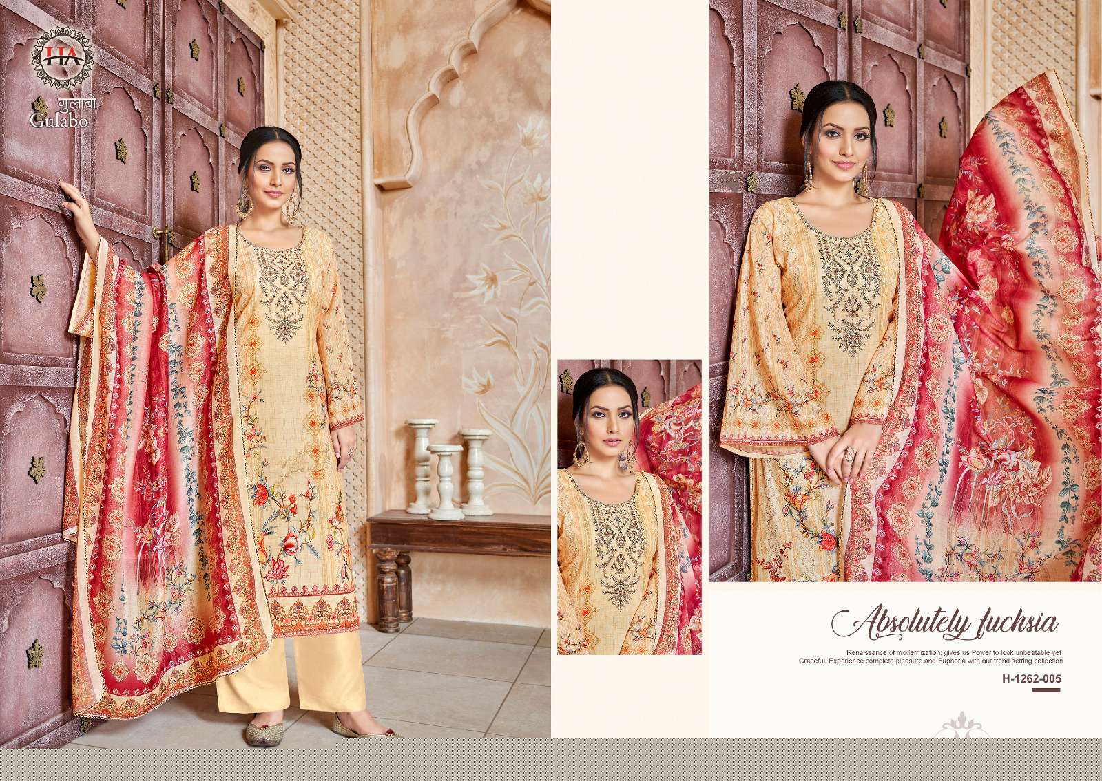 Gulabo By Harshit Fashion Hub 1262-001 To 1262-008 Series Beautiful Stylish Festive Suits Fancy Colorful Casual Wear & Ethnic Wear & Ready To Wear Pure Soft Cotton With Embroidery Dresses At Wholesale Price