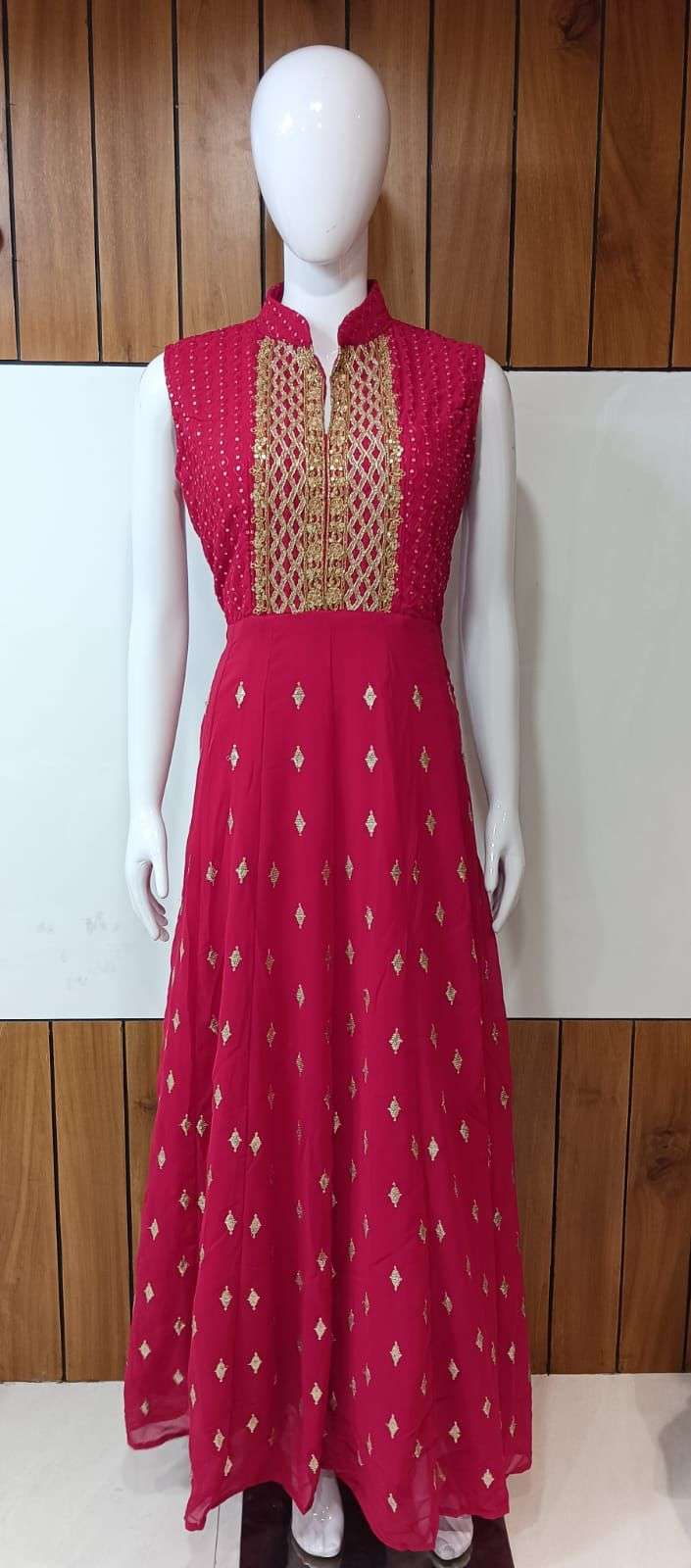 Parampra Hit Design 1016 By Parampra Designer Beautiful Stylish Fancy Colorful Party Wear & Occasional Wear Faux Georgette Gowns At Wholesale Price