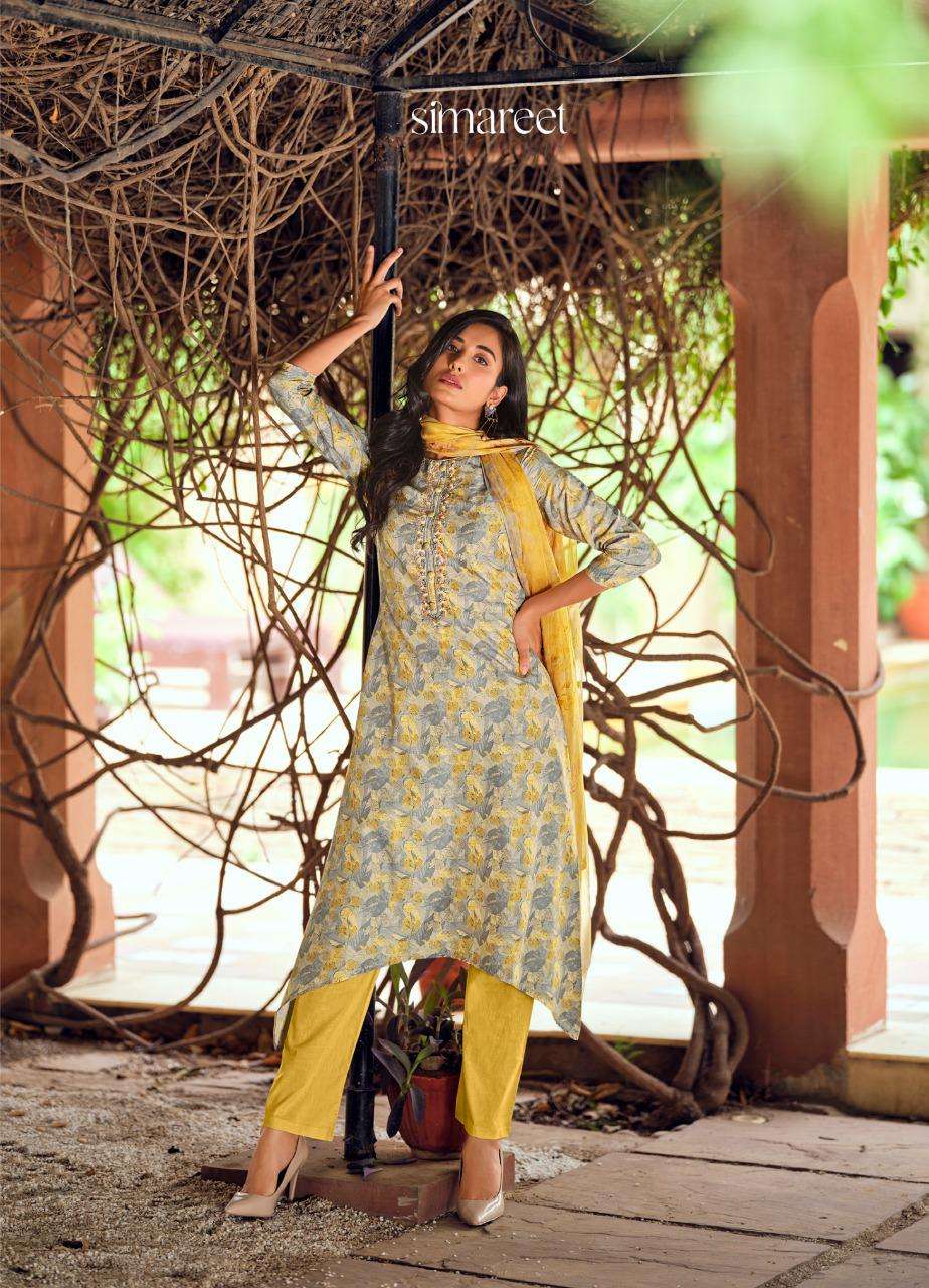 Grazia By Simareet 009 To 014 Series Designer Festive Suits Collection Beautiful Stylish Colorful Fancy Party Wear & Occasional Wear Muslin Digital Print Dresses At Wholesale Price