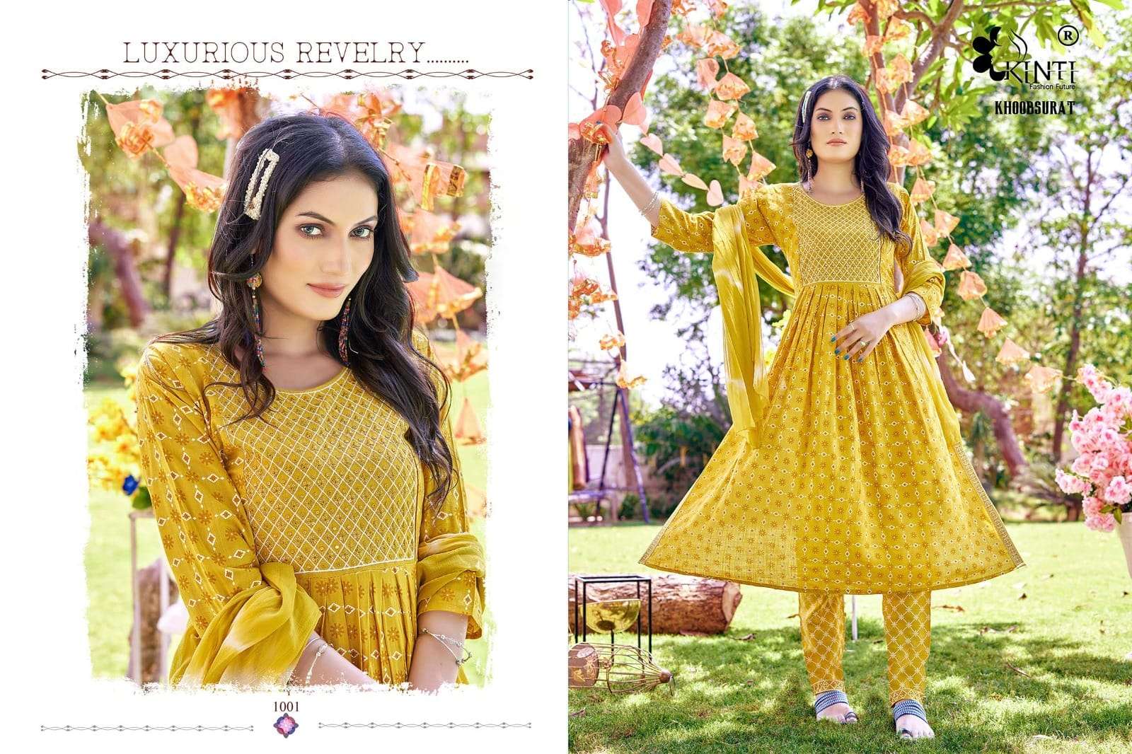 Khoobsurat By Kinti 1001 To 1006 Series Beautiful Stylish Fancy Colorful Casual Wear & Ethnic Wear Rayon Slub Kurtis With Bottom At Wholesale Price
