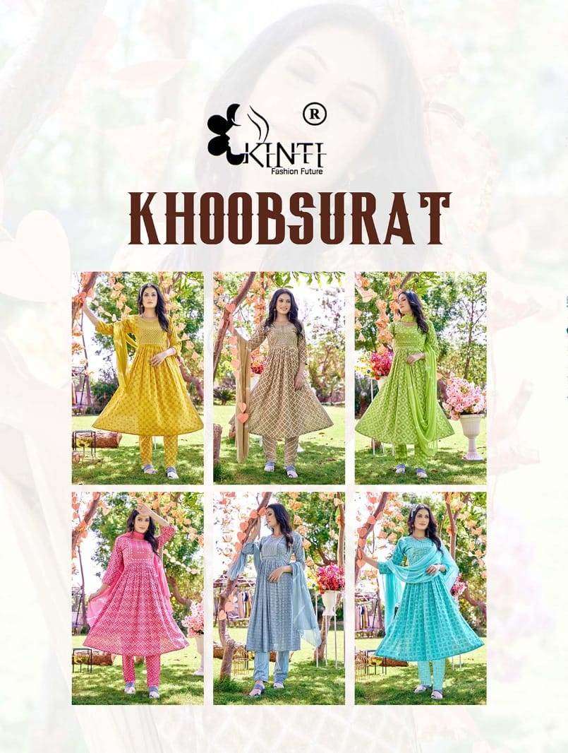 Khoobsurat By Kinti 1001 To 1006 Series Beautiful Stylish Fancy Colorful Casual Wear & Ethnic Wear Rayon Slub Kurtis With Bottom At Wholesale Price