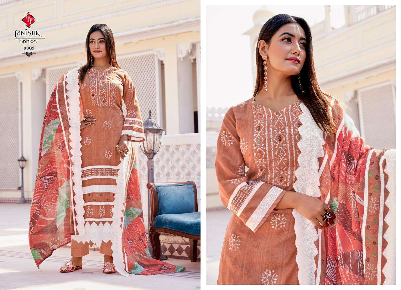 Falak Vol-7 By Tanishk Fashion 8801 To 8808 Series Beautiful Festive Suits Colorful Stylish Fancy Casual Wear & Ethnic Wear Pure Cotton Dresses At Wholesale Price