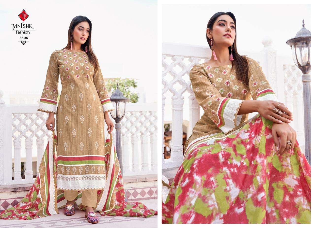 Falak Vol-7 By Tanishk Fashion 8801 To 8808 Series Beautiful Festive Suits Colorful Stylish Fancy Casual Wear & Ethnic Wear Pure Cotton Dresses At Wholesale Price
