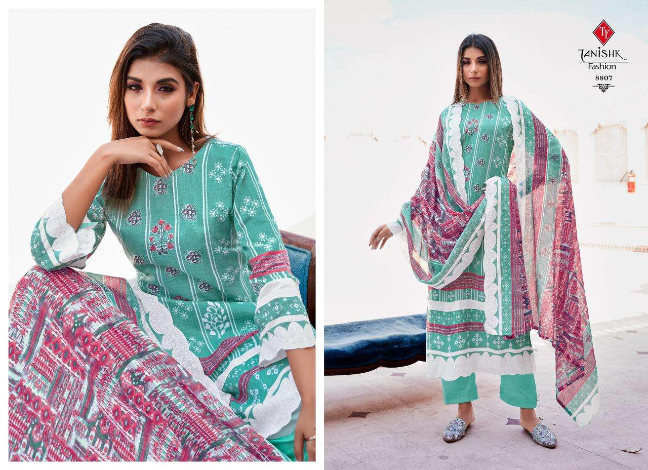 Falak Vol-7 By Tanishk Fashion 8801 To 8808 Series Beautiful Festive Suits Colorful Stylish Fancy Casual Wear & Ethnic Wear Pure Cotton Dresses At Wholesale Price