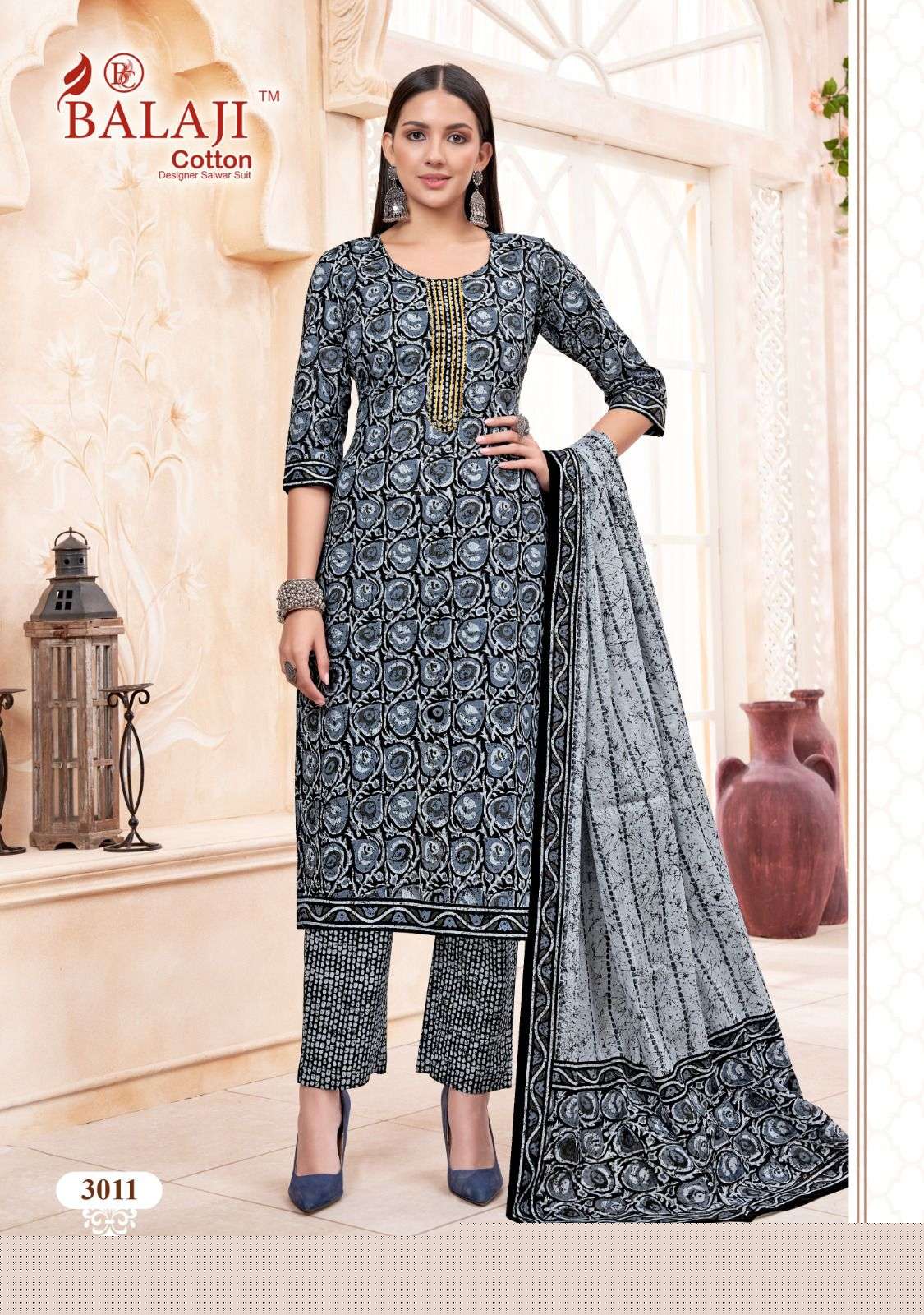 Battik Art Work Vol-3 By Balaji Cotton 3001 To 3012 Series Beautiful Festive Suits Colorful Stylish Fancy Casual Wear & Ethnic Wear Pure Cotton Print Dresses At Wholesale Price
