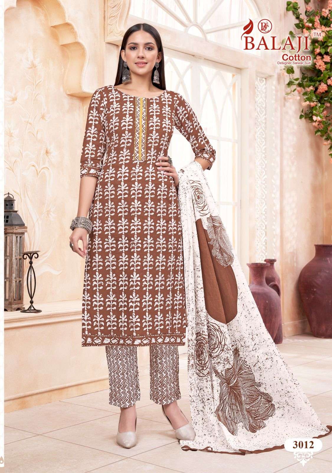 Battik Art Work Vol-3 By Balaji Cotton 3001 To 3012 Series Beautiful Festive Suits Colorful Stylish Fancy Casual Wear & Ethnic Wear Pure Cotton Print Dresses At Wholesale Price