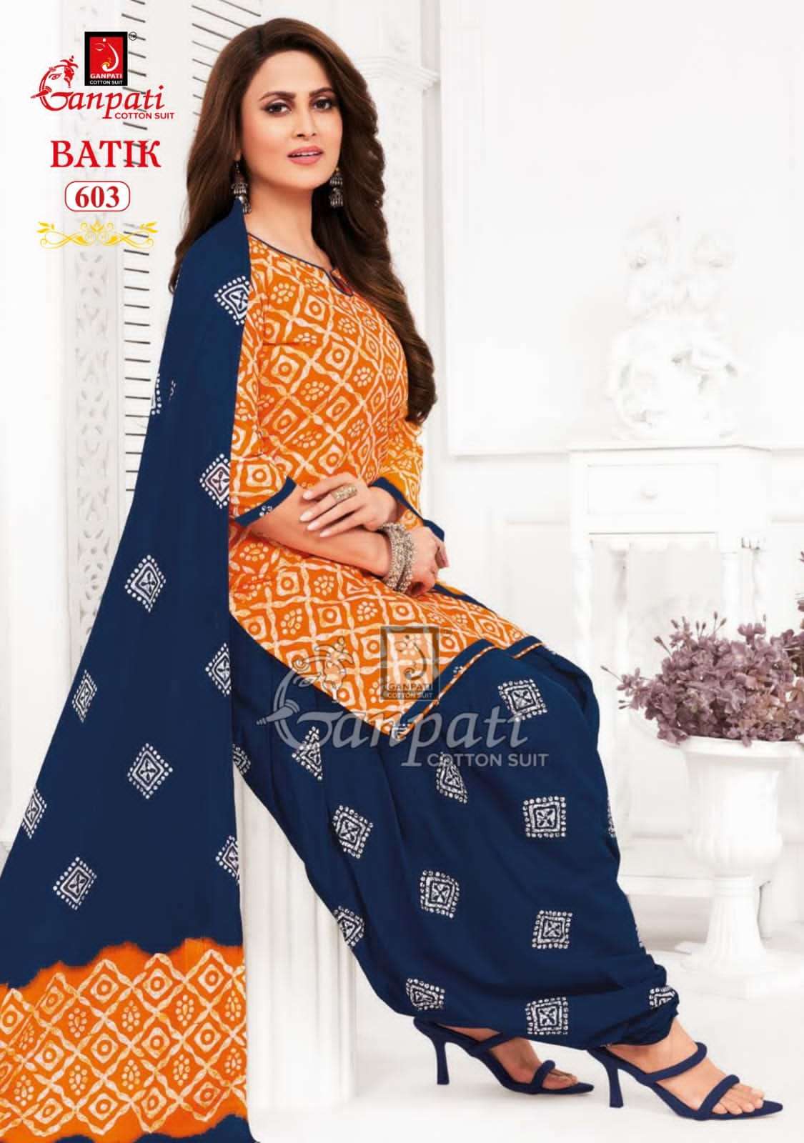Batik Vol-6 By Ganpati Cotton Suits 601 To 615 Series Beautiful Festive Suits Colorful Stylish Fancy Casual Wear & Ethnic Wear Pure Cotton Print Dresses At Wholesale Price