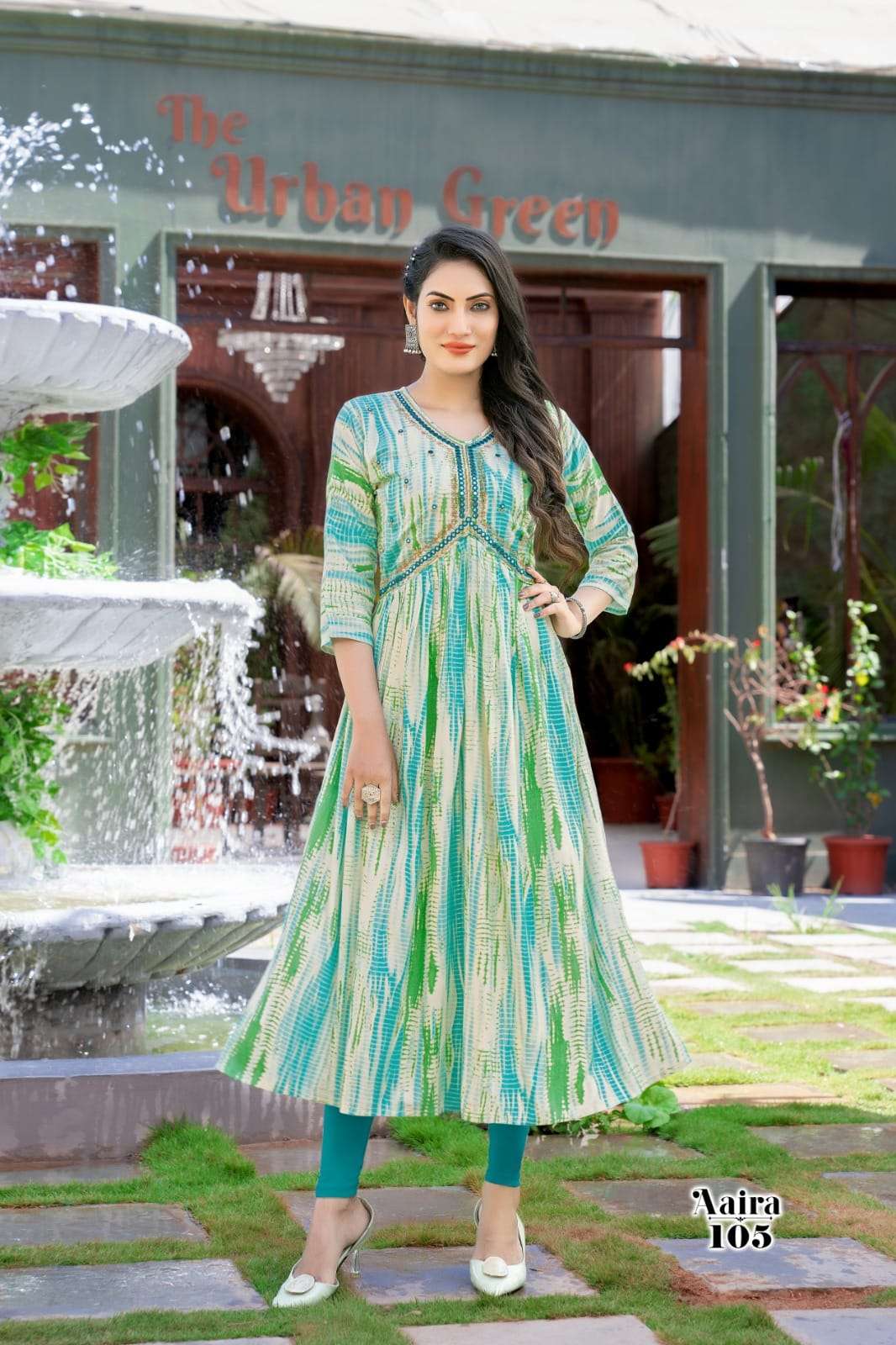 Aaira By Hirwa 101 To 107 Series Wholesale Beautiful Stylish Fancy Colorful Casual Wear & Ethnic Wear Rayon Foil Gowns At Wholesale Price