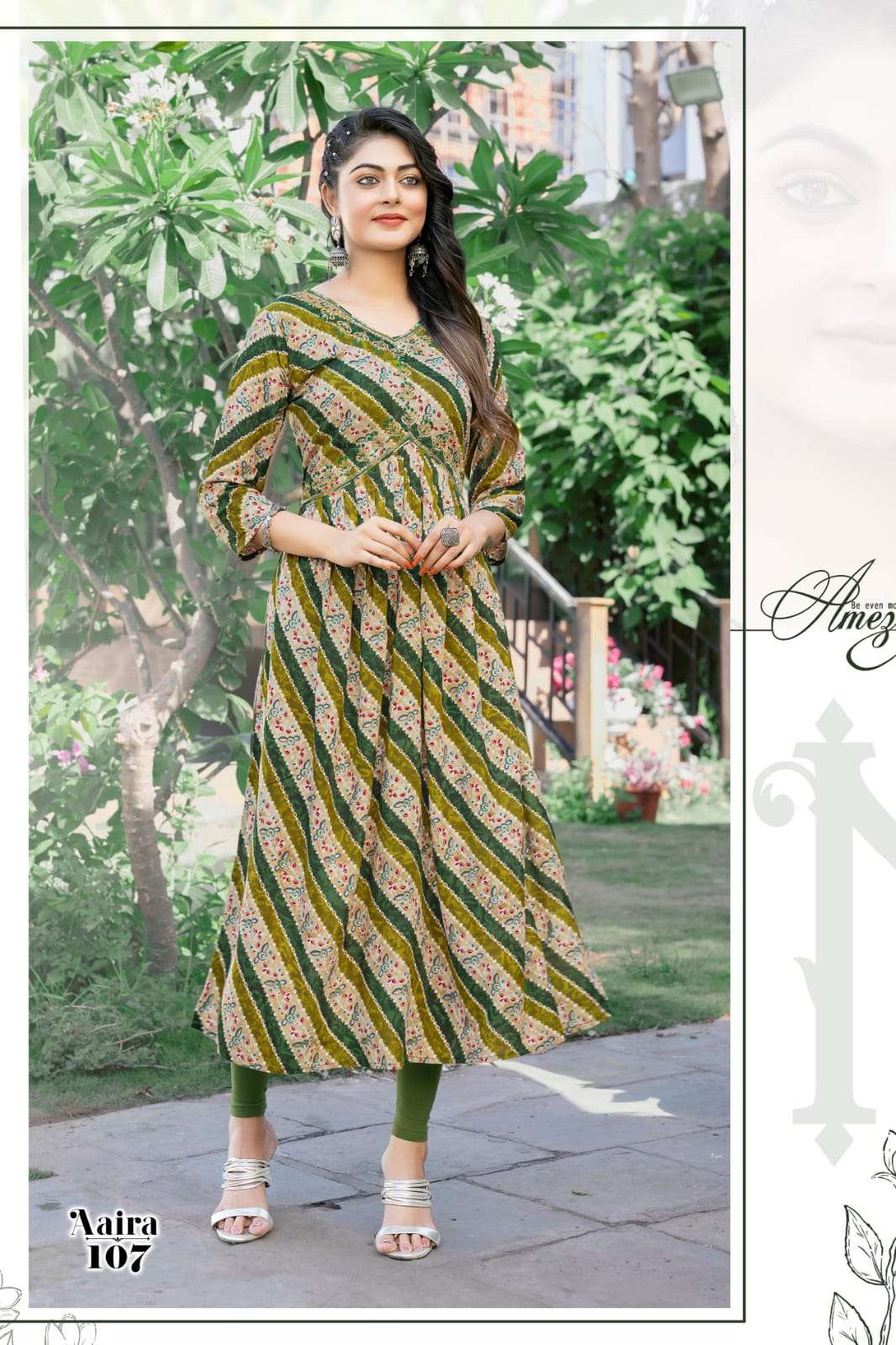 Aaira By Hirwa 101 To 107 Series Wholesale Beautiful Stylish Fancy Colorful Casual Wear & Ethnic Wear Rayon Foil Gowns At Wholesale Price