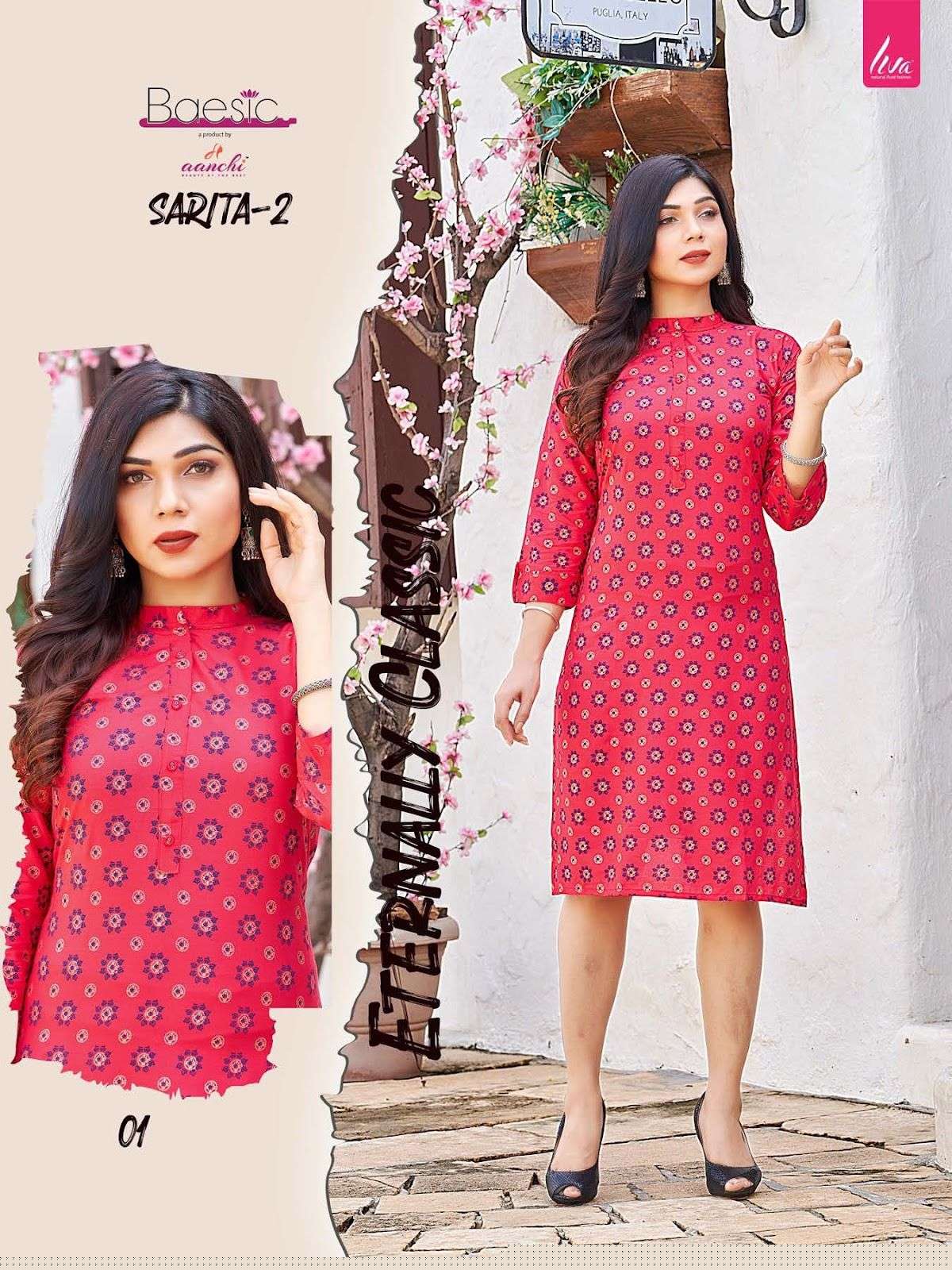 Sarita Vol-2 By Aanchi 01 To 06 Series Beautiful Stylish Fancy Colorful Casual Wear & Ethnic Wear Heavy Rayon Foil Kurtis At Wholesale Price