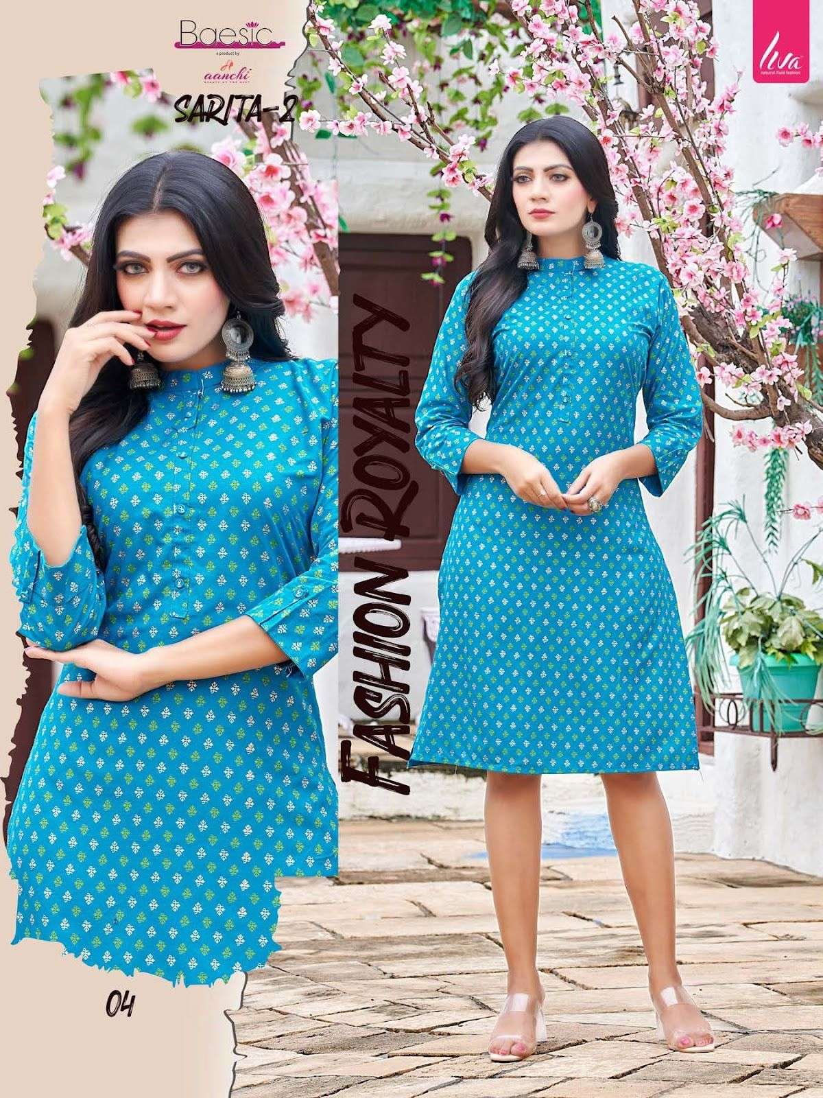 Sarita Vol-2 By Aanchi 01 To 06 Series Beautiful Stylish Fancy Colorful Casual Wear & Ethnic Wear Heavy Rayon Foil Kurtis At Wholesale Price