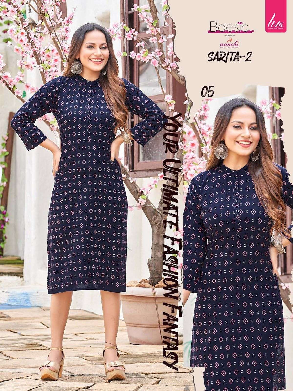 Sarita Vol-2 By Aanchi 01 To 06 Series Beautiful Stylish Fancy Colorful Casual Wear & Ethnic Wear Heavy Rayon Foil Kurtis At Wholesale Price
