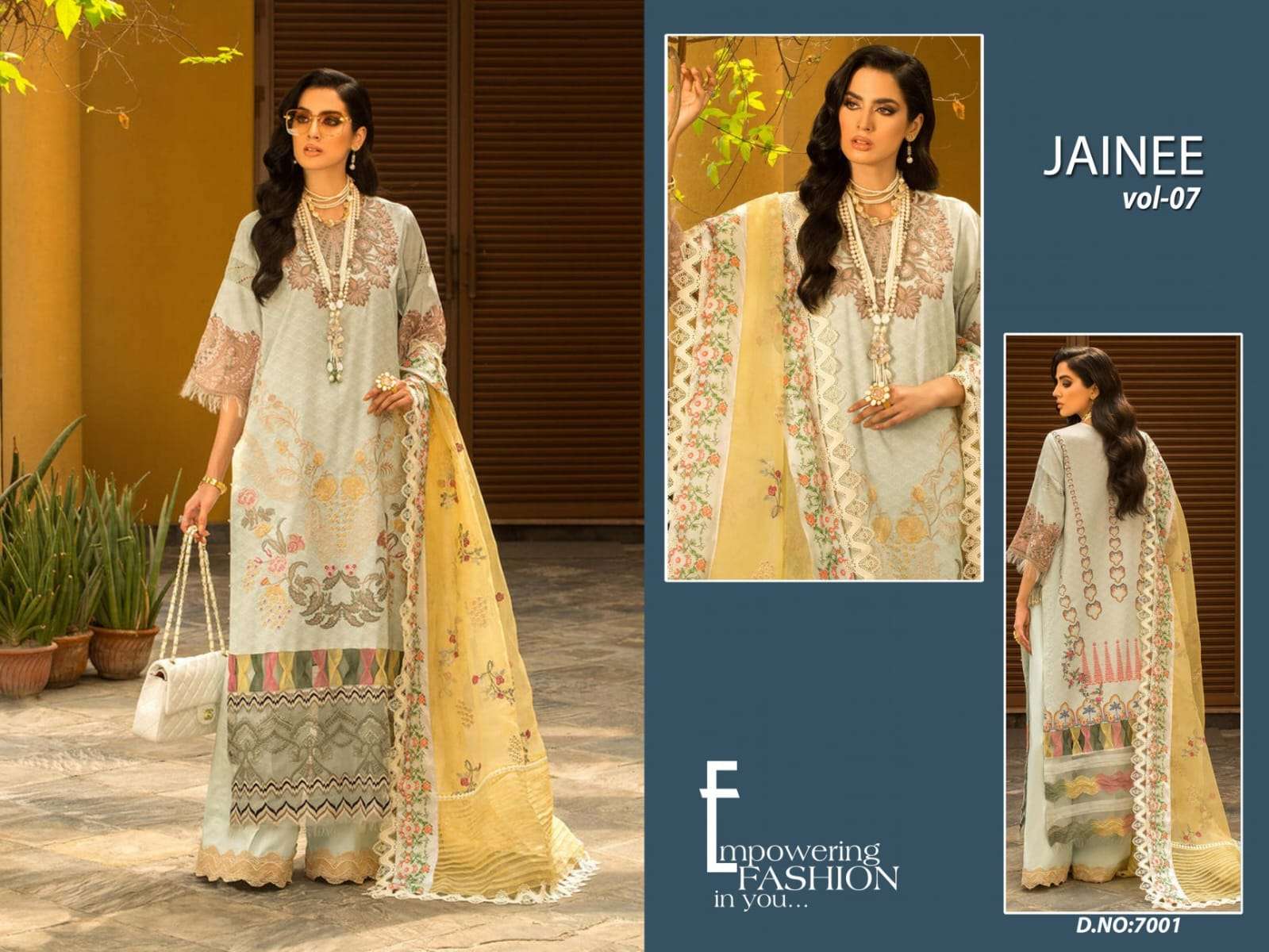 Jainee Vol-7 By Agha Noor 7001 To 7006 Series Beautiful Suits Colorful Stylish Fancy Casual Wear & Ethnic Wear Lawn Cotton Print Dresses At Wholesale Price