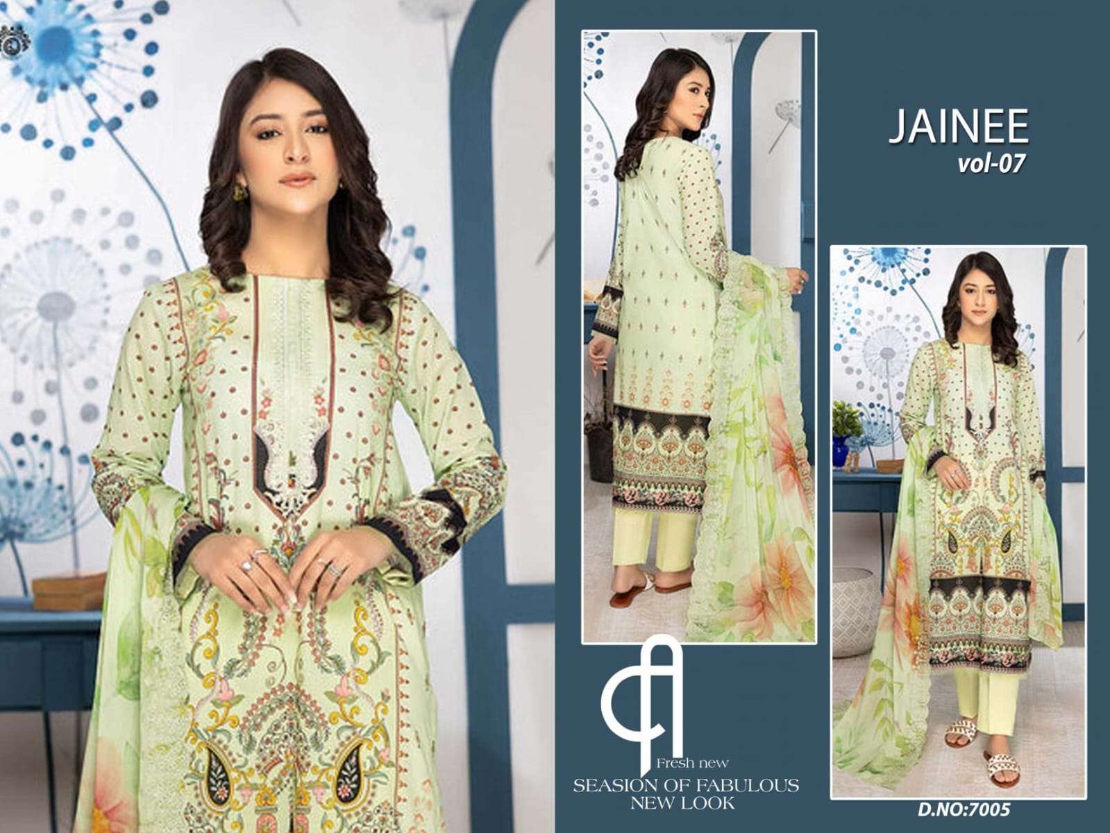 Jainee Vol-7 By Agha Noor 7001 To 7006 Series Beautiful Suits Colorful Stylish Fancy Casual Wear & Ethnic Wear Lawn Cotton Print Dresses At Wholesale Price