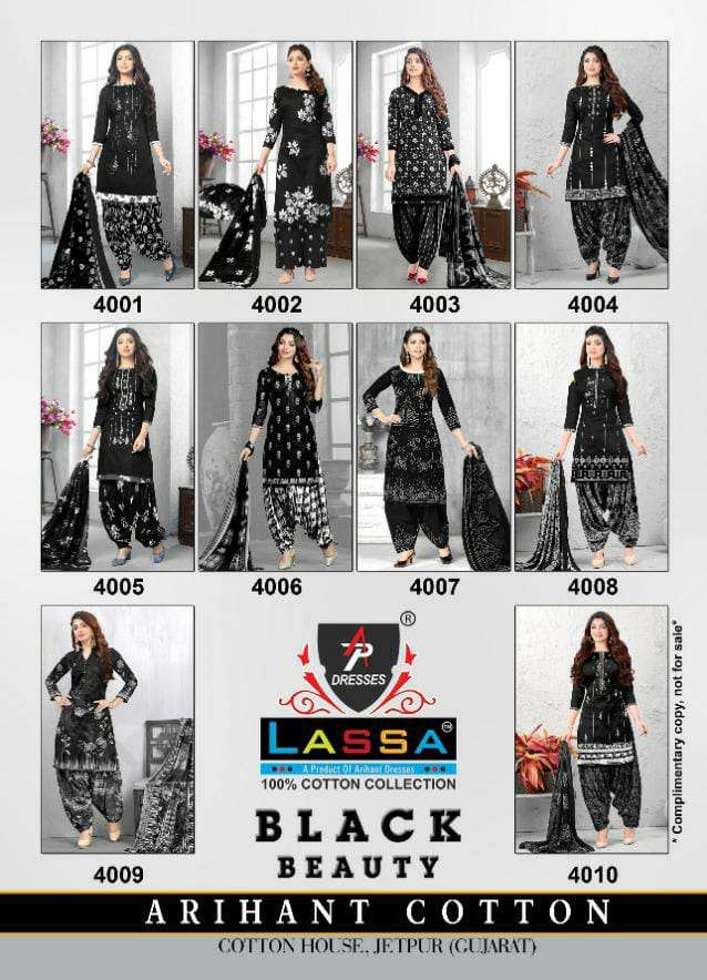 Black Beauty Vol-4 By Lassa 4001 To 4010 Series Beautiful Suits Colorful Stylish Fancy Casual Wear & Ethnic Wear Cotton Print Dresses At Wholesale Price