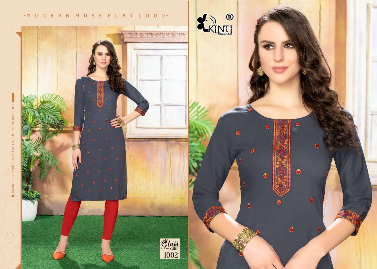 Glam Girl Vol-10 By Kinti 1001 To 1008 Series Designer Stylish Fancy Colorful Beautiful Party Wear & Ethnic Wear Collection Heavy Rayon Embroidered Kurtis At Wholesale Price