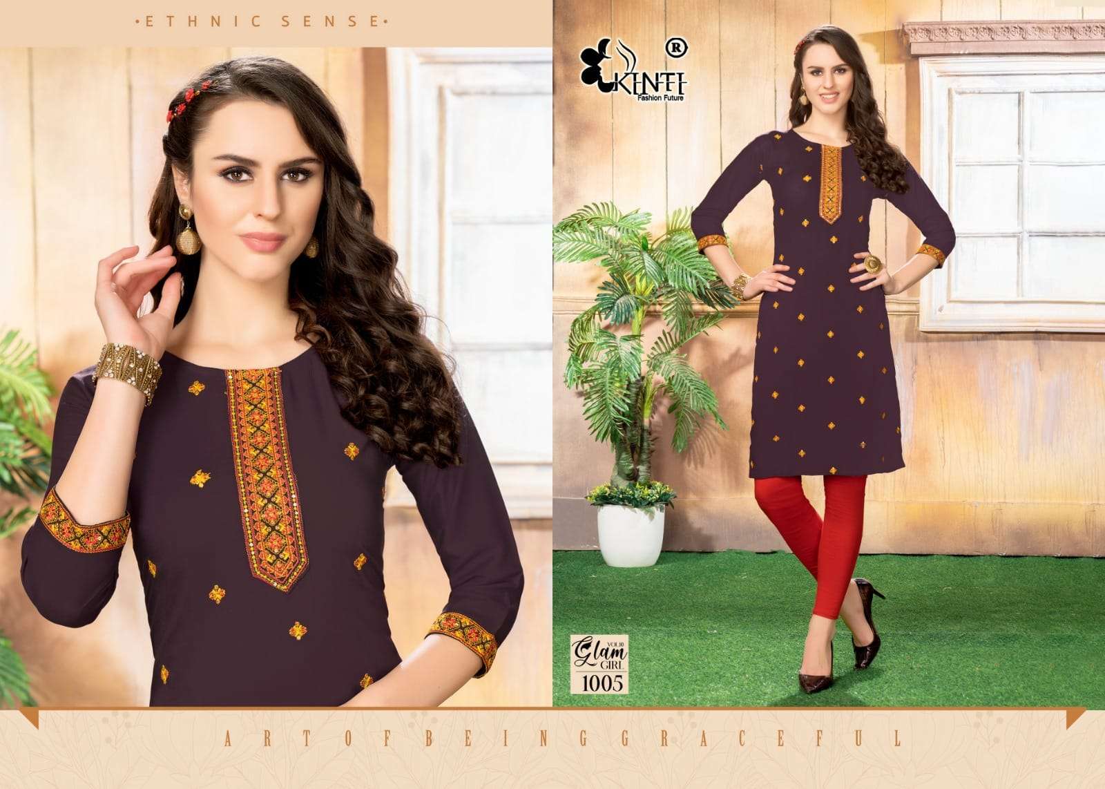 Glam Girl Vol-10 By Kinti 1001 To 1008 Series Designer Stylish Fancy Colorful Beautiful Party Wear & Ethnic Wear Collection Heavy Rayon Embroidered Kurtis At Wholesale Price