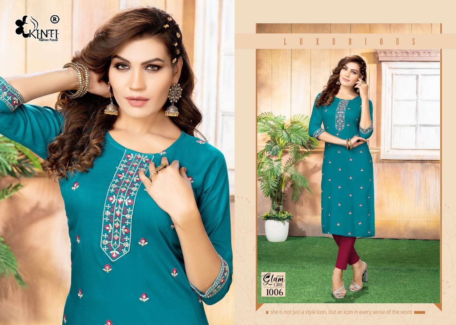 Glam Girl Vol-10 By Kinti 1001 To 1008 Series Designer Stylish Fancy Colorful Beautiful Party Wear & Ethnic Wear Collection Heavy Rayon Embroidered Kurtis At Wholesale Price