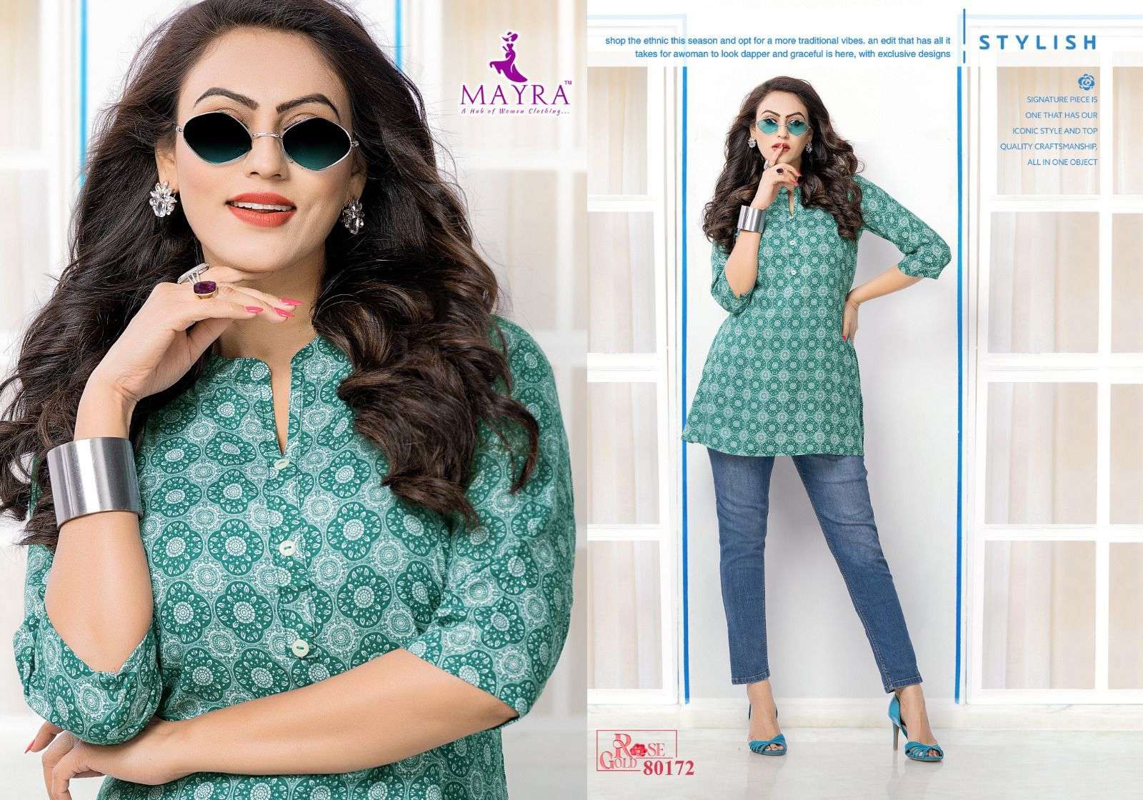 Rose Gold By Mayra 80171 To 80176 Series Designer Stylish Fancy Colorful Beautiful Party Wear & Ethnic Wear Collection Pure Cambric Cotton Kurtis At Wholesale Price