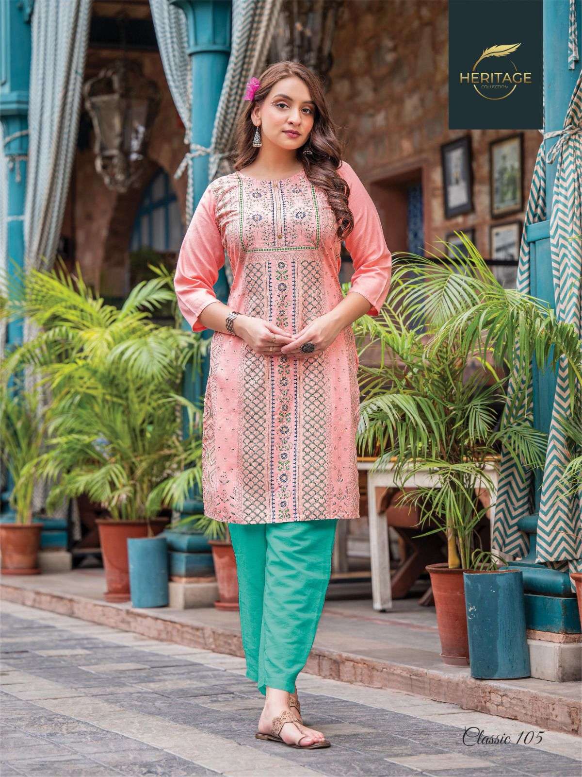 Classic By Heritage 101 To 108 Series Designer Stylish Fancy Colorful Beautiful Party Wear & Ethnic Wear Collection Rayon Slub Kurtis At Wholesale Price