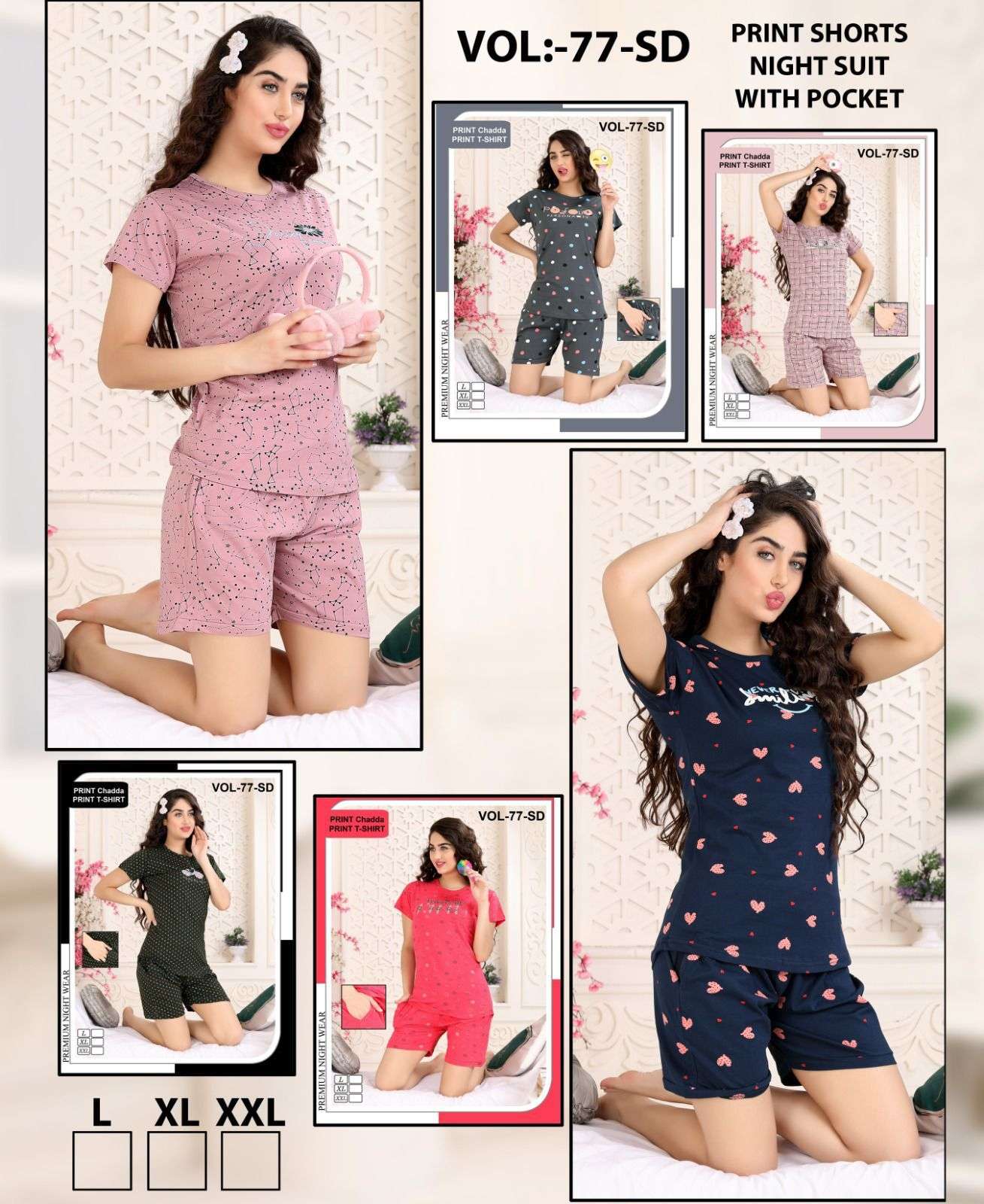 Vol-77-SD By Fashion Talk 01 To 06 Series Beautiful Stylish Fancy Colorful Casual Wear & Ethnic Wear Hosiery Cotton Night Suits At Wholesale Price