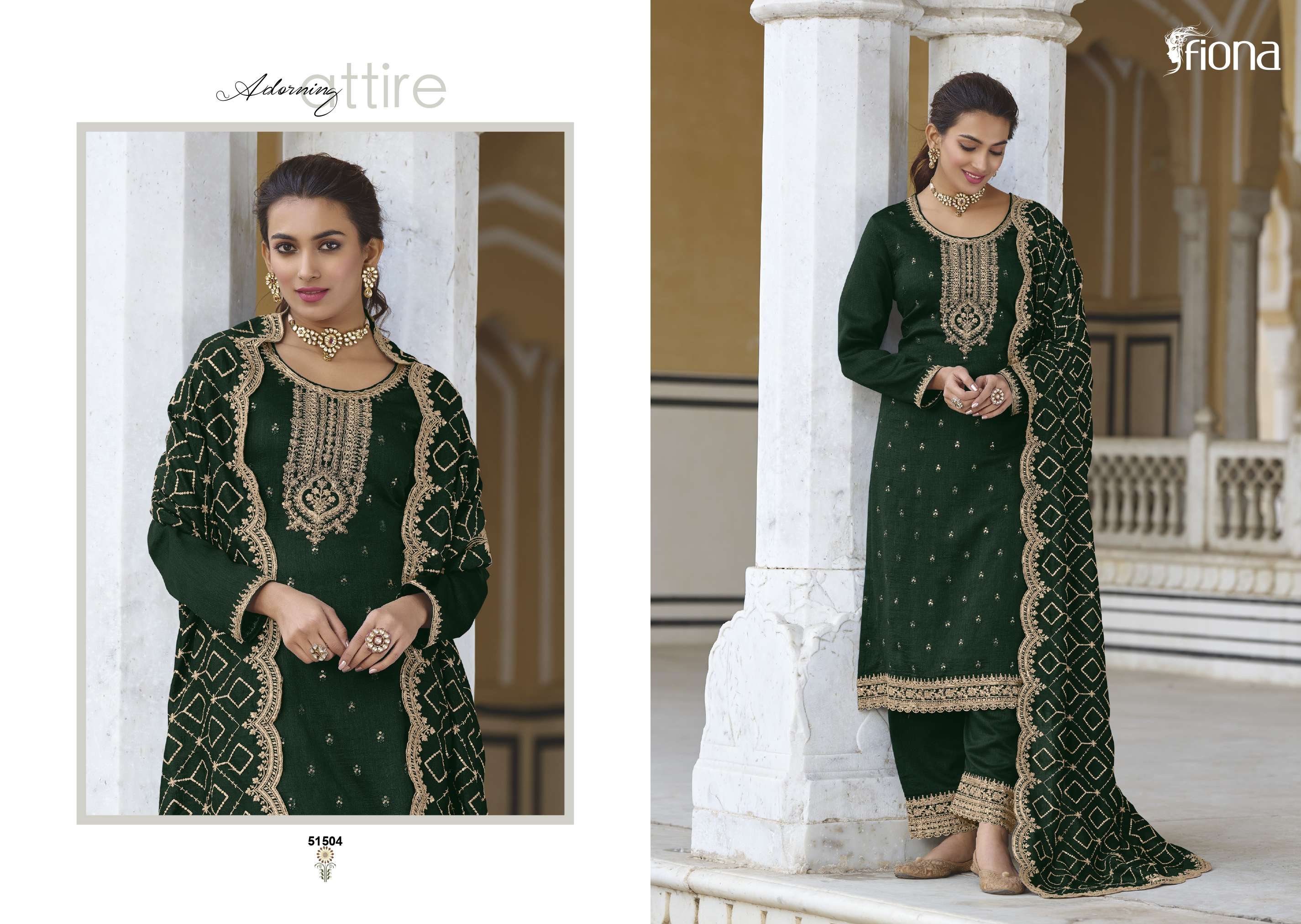 Gulrang By Fiona 51501 To 51505 Series Beautiful Festive Suits Colorful Stylish Fancy Casual Wear & Ethnic Wear Premium Silk Embroidered Dresses At Wholesale Price