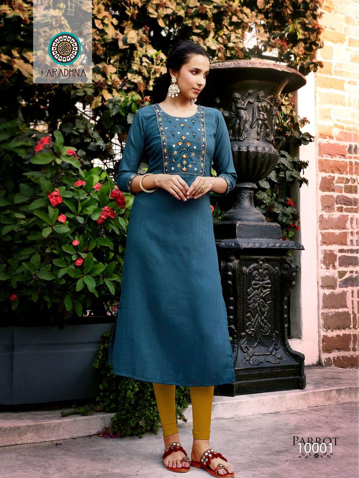 Parrot Vol-10 By Aradhna Fashion 10001 To 10008 Series Beautiful Stylish Fancy Colorful Casual Wear & Ethnic Wear Fancy Kurtis At Wholesale Price