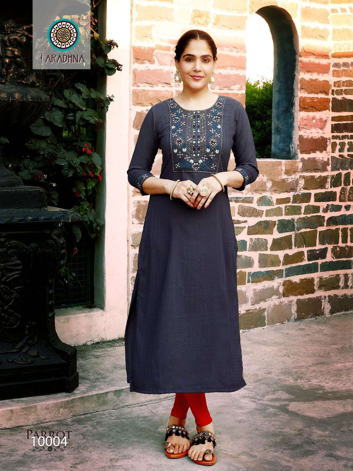 Parrot Vol-10 By Aradhna Fashion 10001 To 10008 Series Beautiful Stylish Fancy Colorful Casual Wear & Ethnic Wear Fancy Kurtis At Wholesale Price