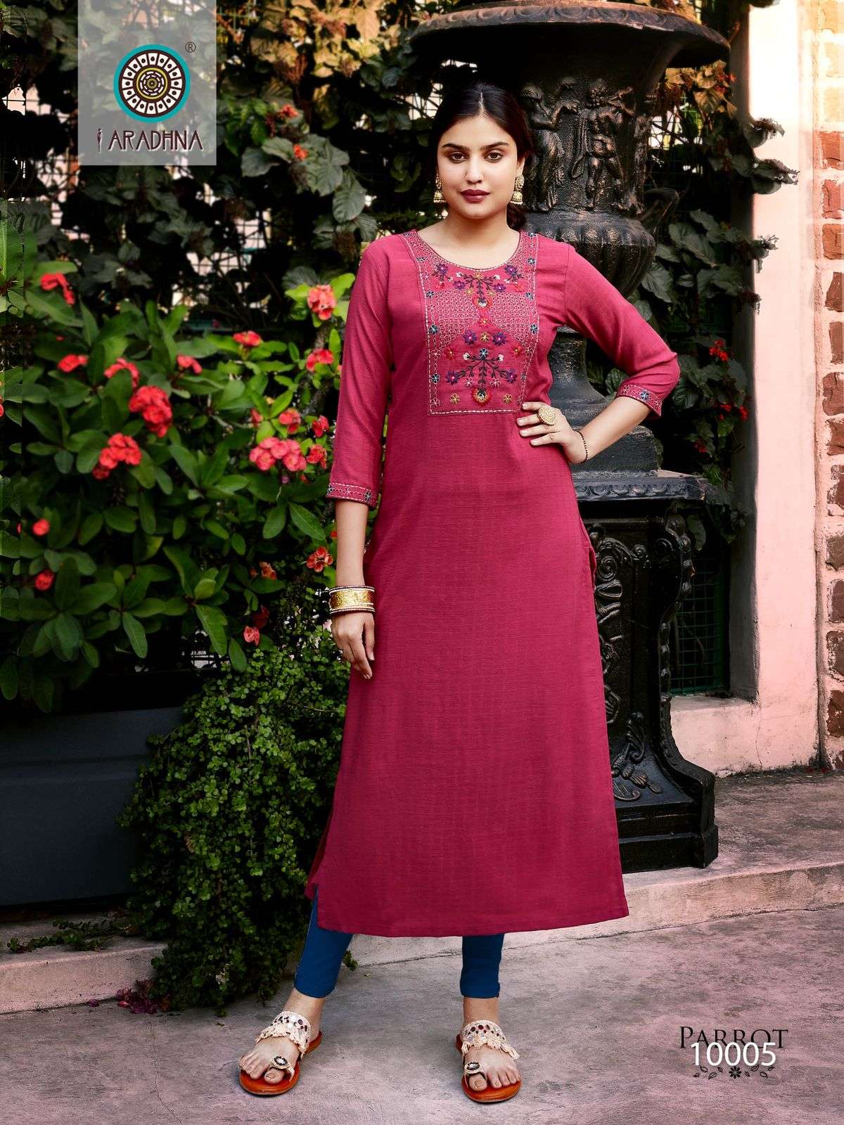 Parrot Vol-10 By Aradhna Fashion 10001 To 10008 Series Beautiful Stylish Fancy Colorful Casual Wear & Ethnic Wear Fancy Kurtis At Wholesale Price
