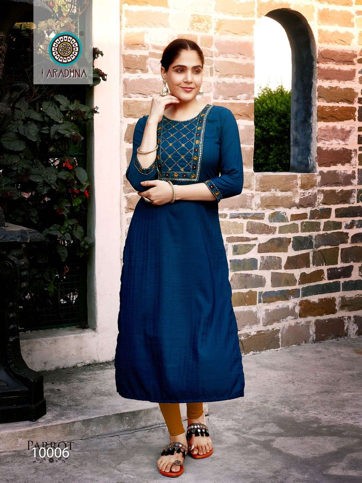 Parrot Vol-10 By Aradhna Fashion 10001 To 10008 Series Beautiful Stylish Fancy Colorful Casual Wear & Ethnic Wear Fancy Kurtis At Wholesale Price