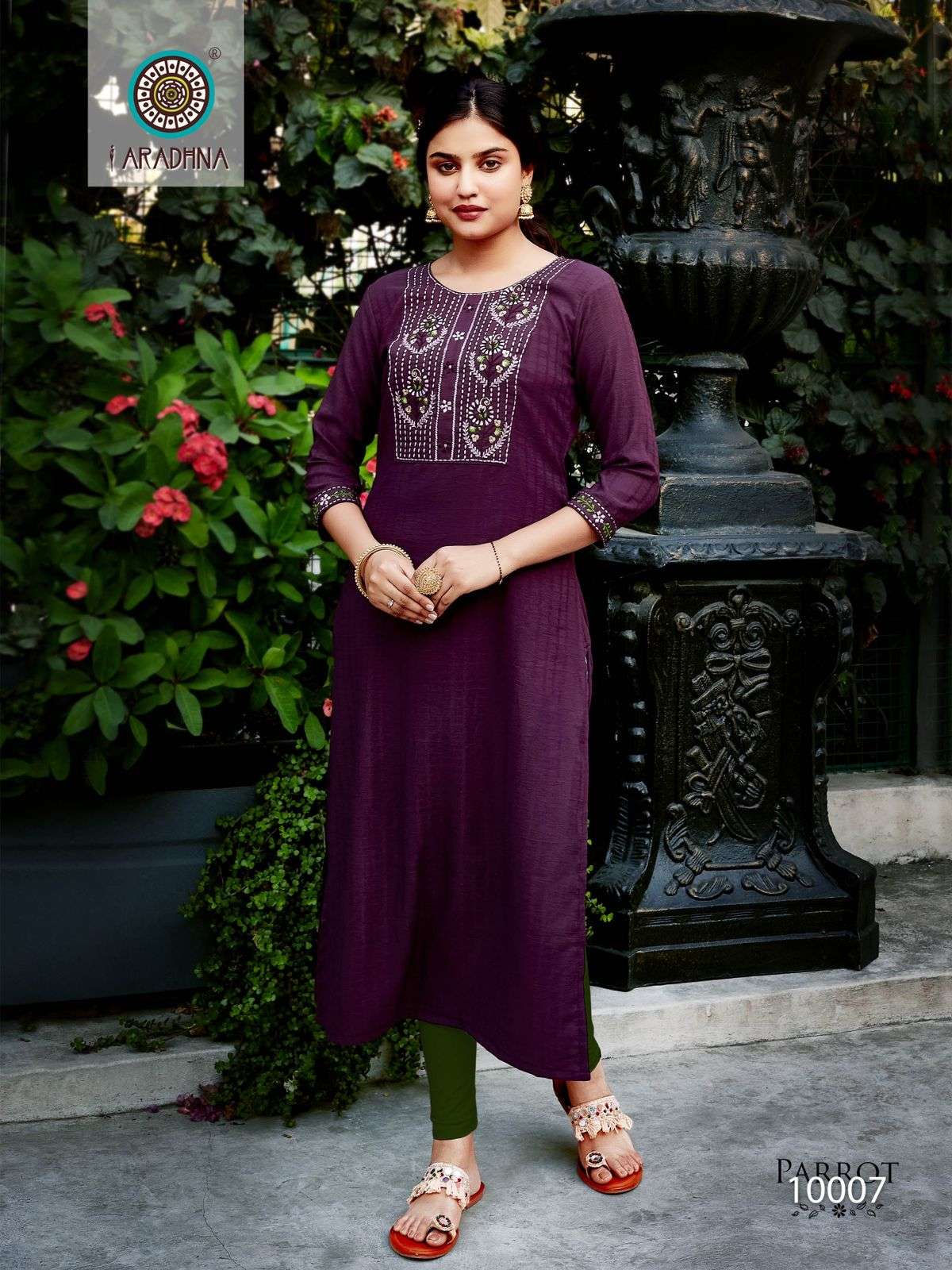 Parrot Vol-10 By Aradhna Fashion 10001 To 10008 Series Beautiful Stylish Fancy Colorful Casual Wear & Ethnic Wear Fancy Kurtis At Wholesale Price