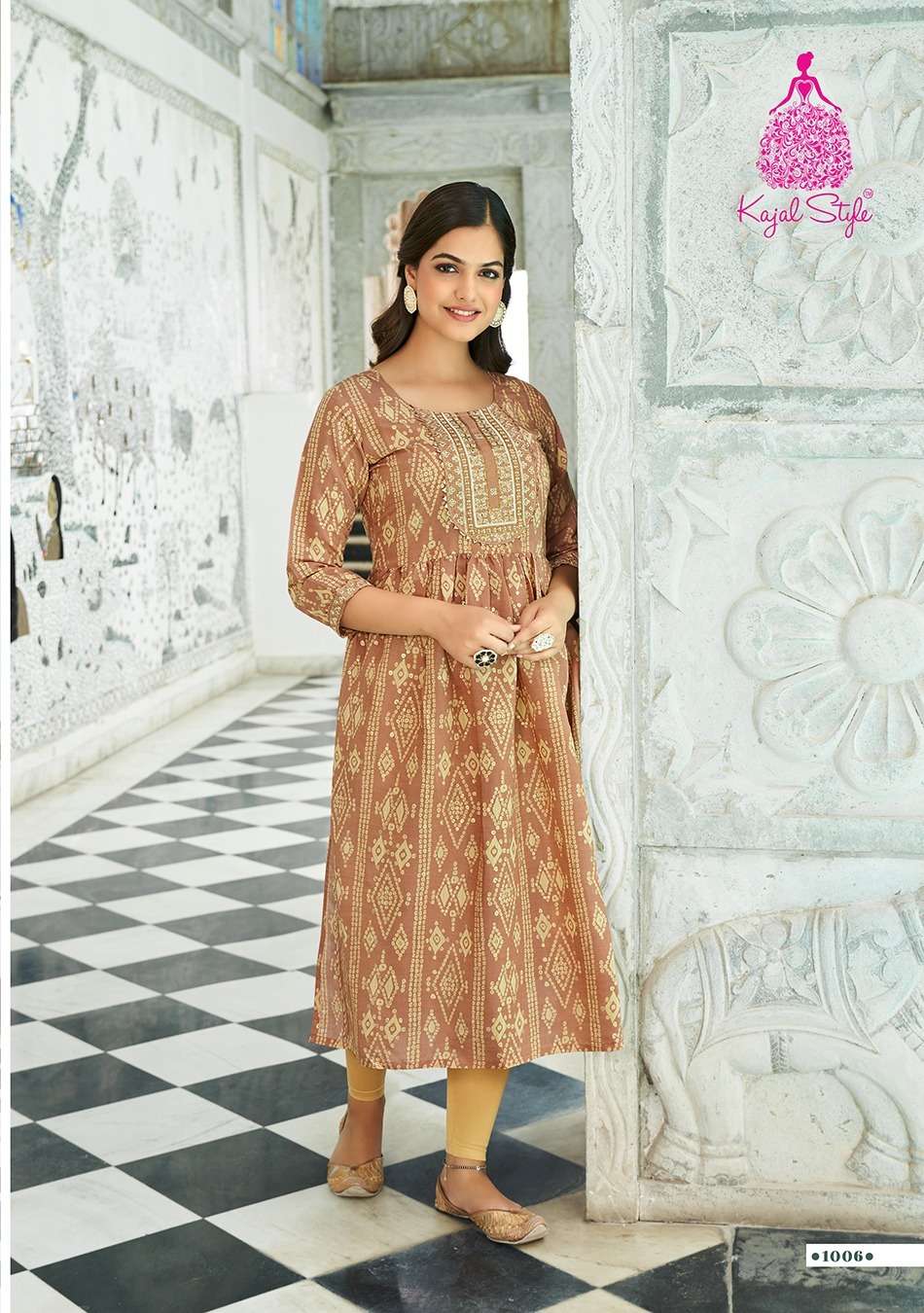 Kesariya Vol-1 By Kajal Style 1001 To 1008 Series Designer Stylish Fancy Colorful Beautiful Party Wear & Ethnic Wear Collection Chanderi Print Kurtis At Wholesale Price