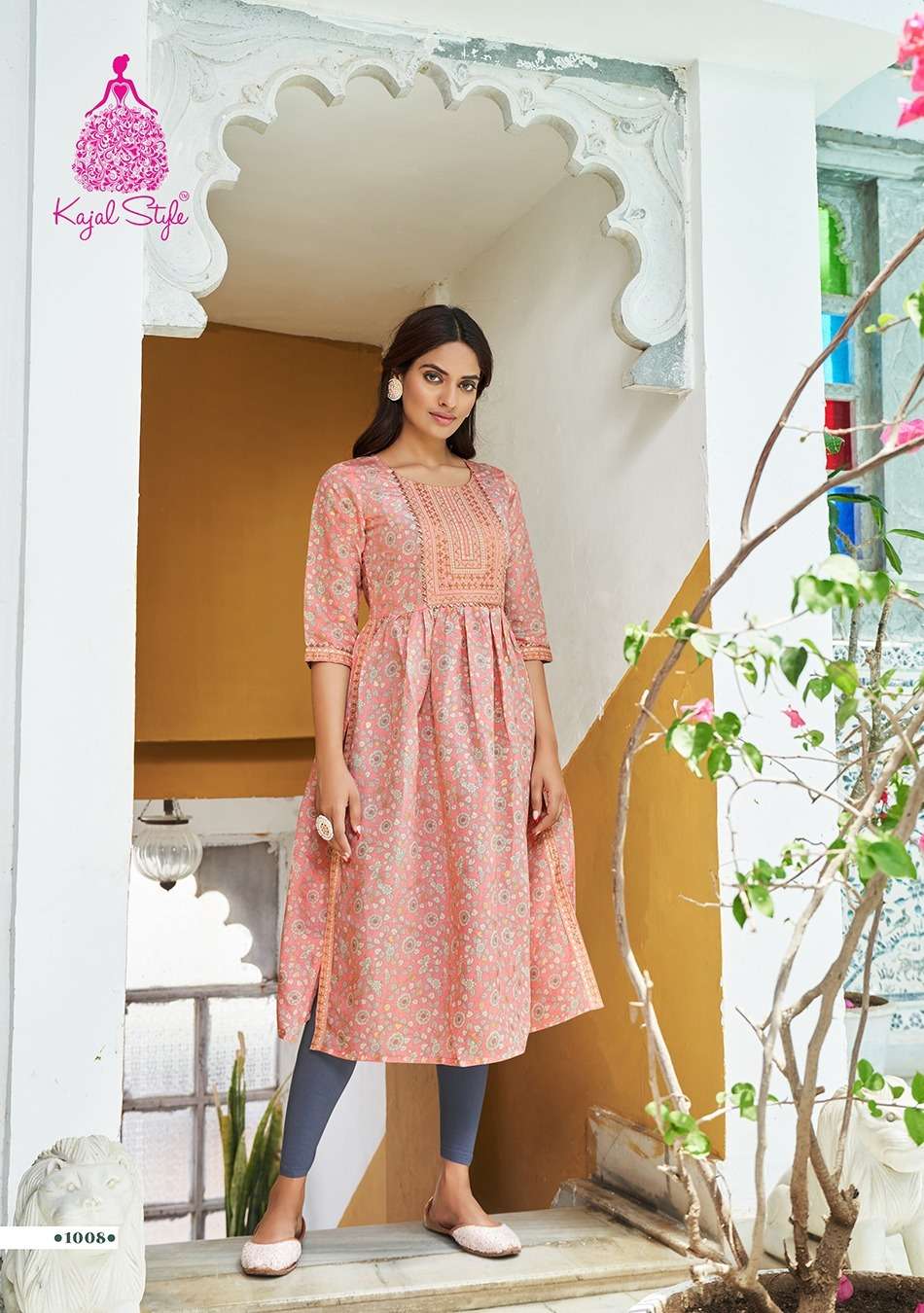 Kesariya Vol-1 By Kajal Style 1001 To 1008 Series Designer Stylish Fancy Colorful Beautiful Party Wear & Ethnic Wear Collection Chanderi Print Kurtis At Wholesale Price