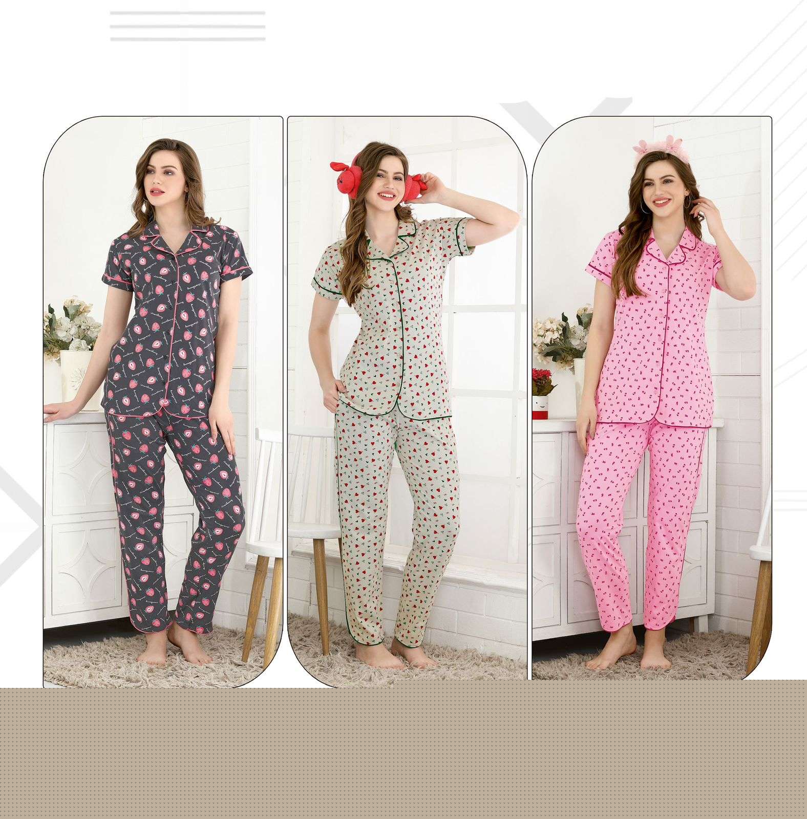 Night Out Vol-3 By Wooglee 1001 To 1006 Series Beautiful Stylish Fancy Colorful Casual Wear & Ethnic Wear Hosiery Cotton Night Suits At Wholesale Price