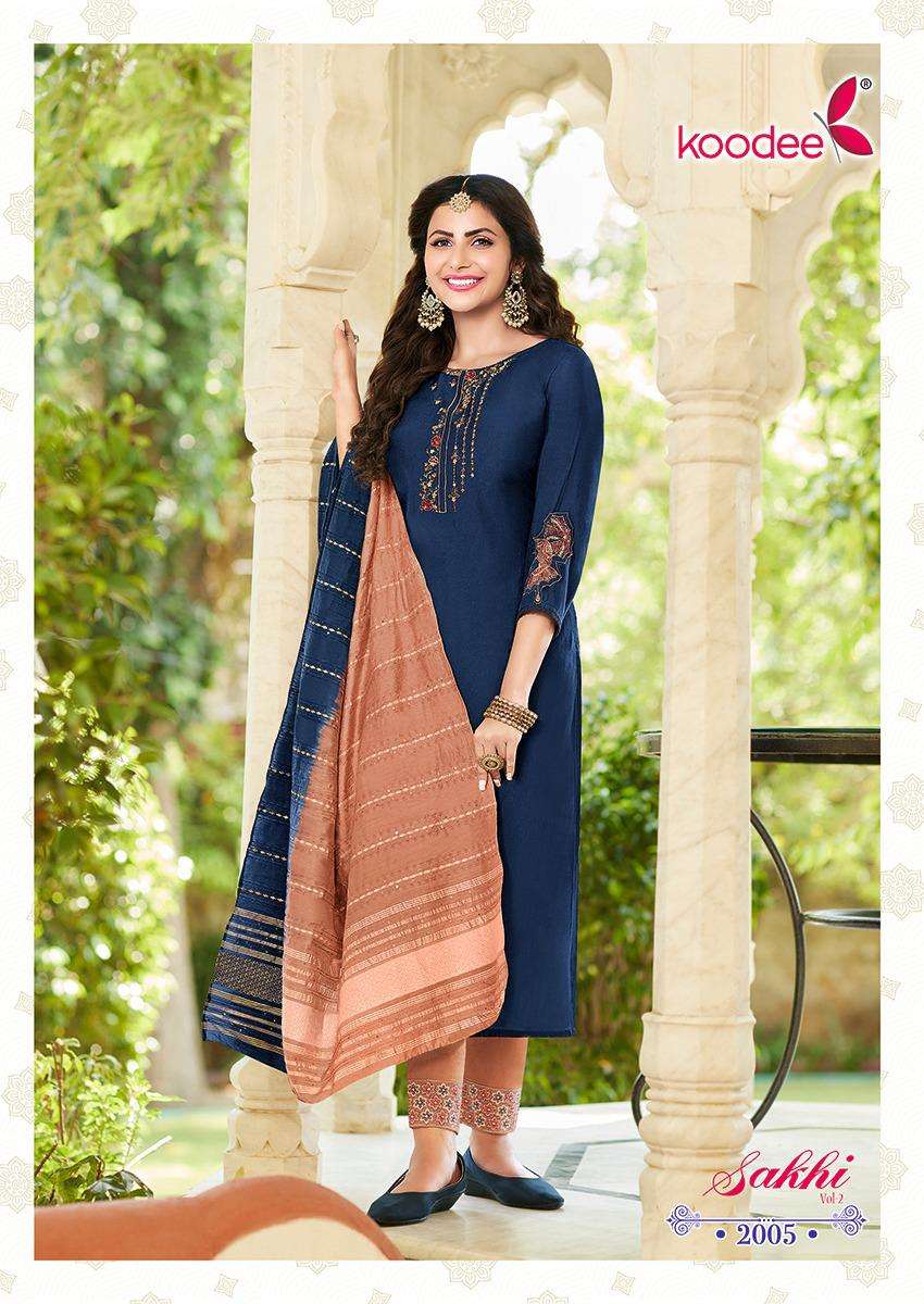 Sakhi Vol-2 By Koodee 2001 To 2006 Series Designer Festive Suits Collection Beautiful Stylish Fancy Colorful Party Wear & Occasional Wear Chanderi Dresses At Wholesale Price